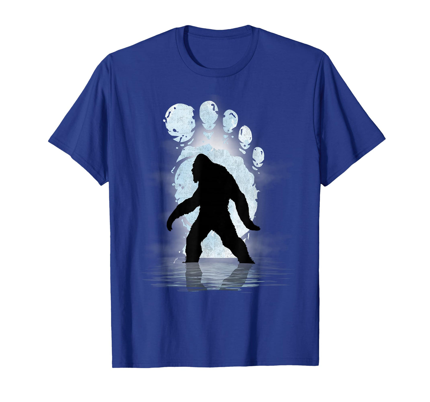 Bigfoot Footprint Moon Light Funny Sasquatch T-Shirt