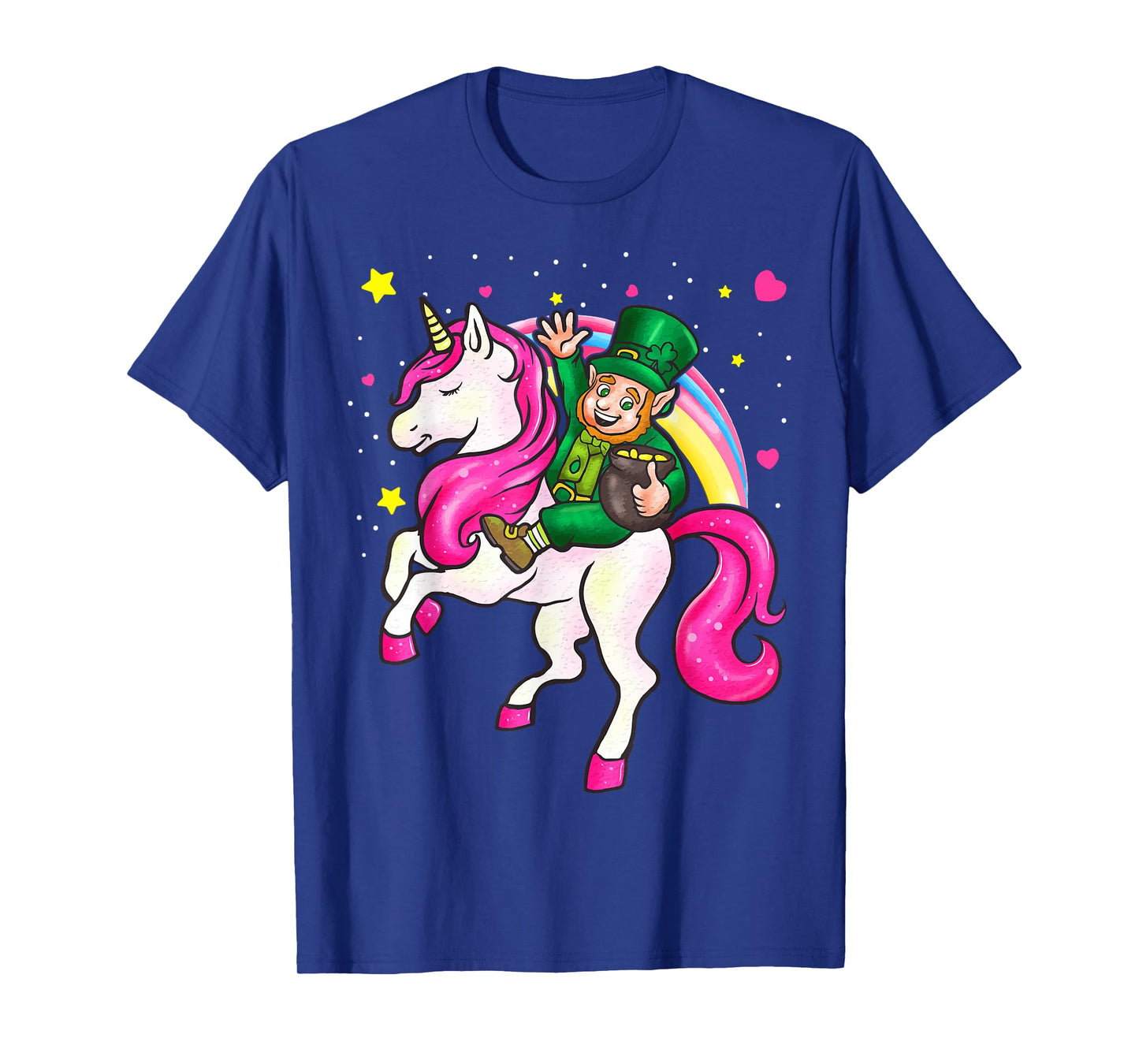 St Patricks Day Kids Leprechaun Irish Unicorn Girls Womens T-Shirt
