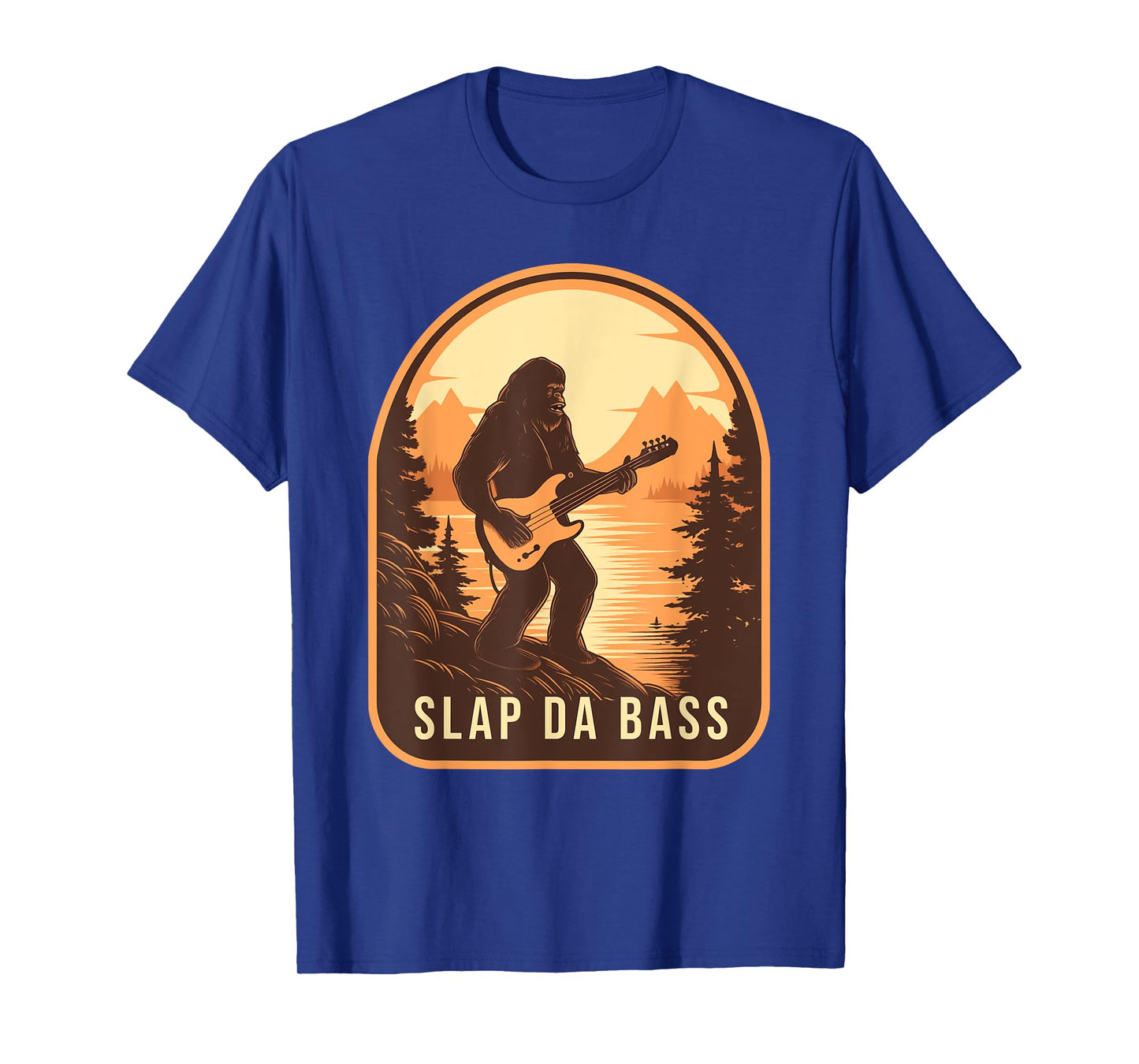 Funny Bigfoot Slap Da Bass Sasquatch Music Lover Bassist T-Shirt