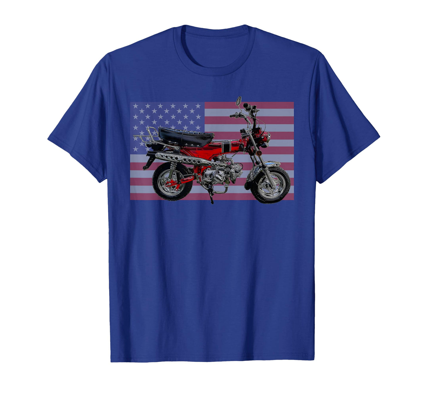 Trail 70 Mini BIke, Vintage Minibike, Retro American Flag T-Shirt for Women Men