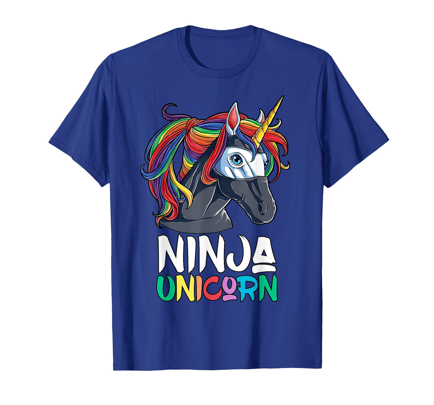 Ninja Unicorn T shirt Girls Rainbow Martial Arts Fighter Tee T-Shirt