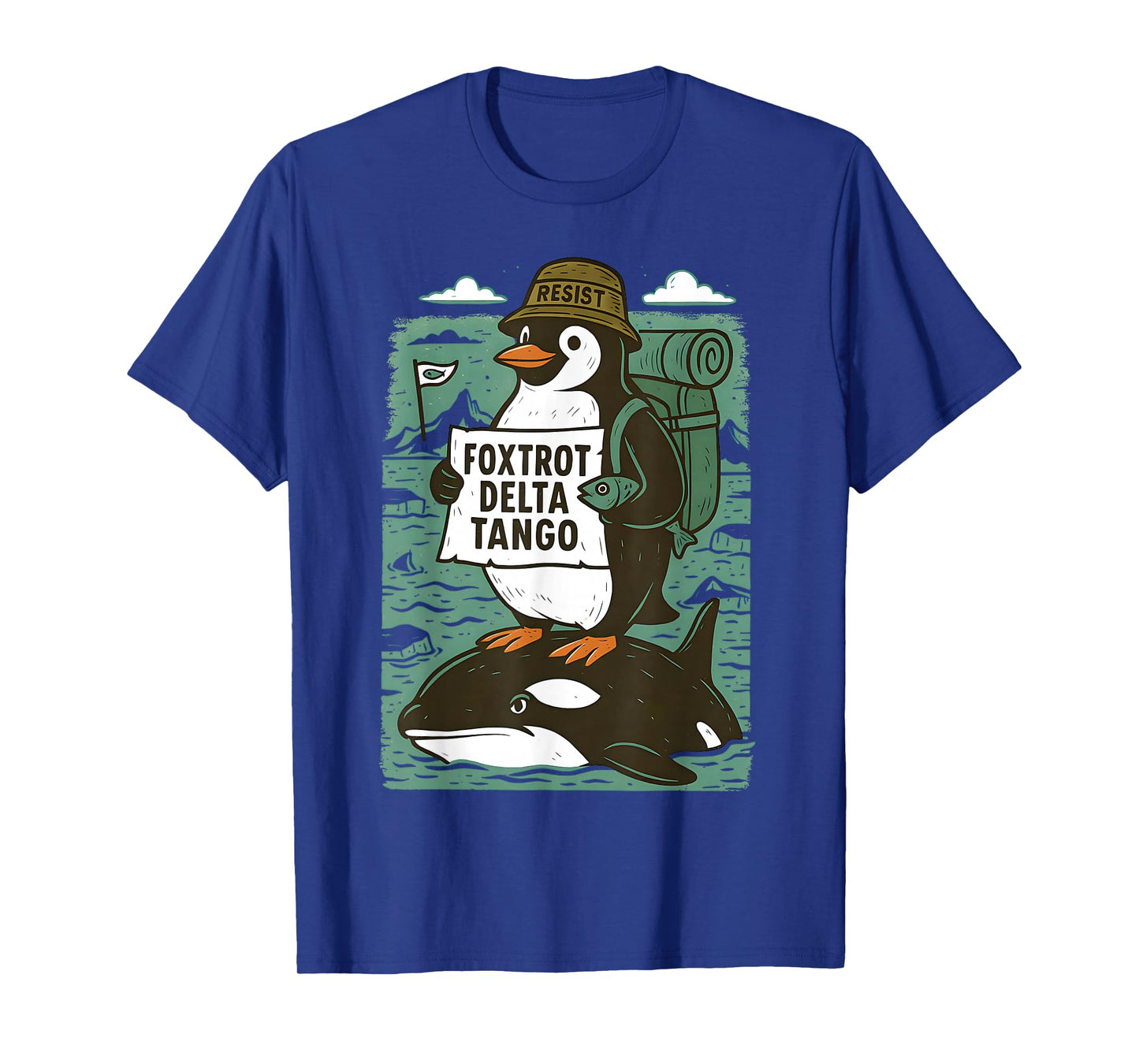 Resist Penguin Activism Graphic Design T-Shirt