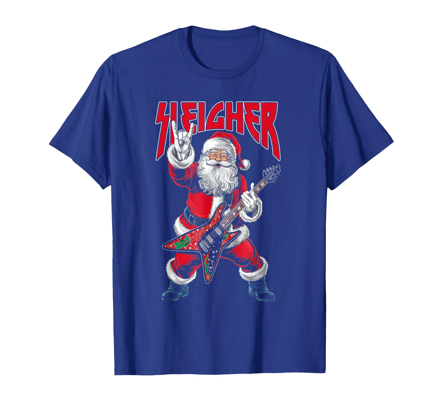 Christmas Sleigher Santa Rock Xmas Rocker Men Women Kids Boy T-Shirt