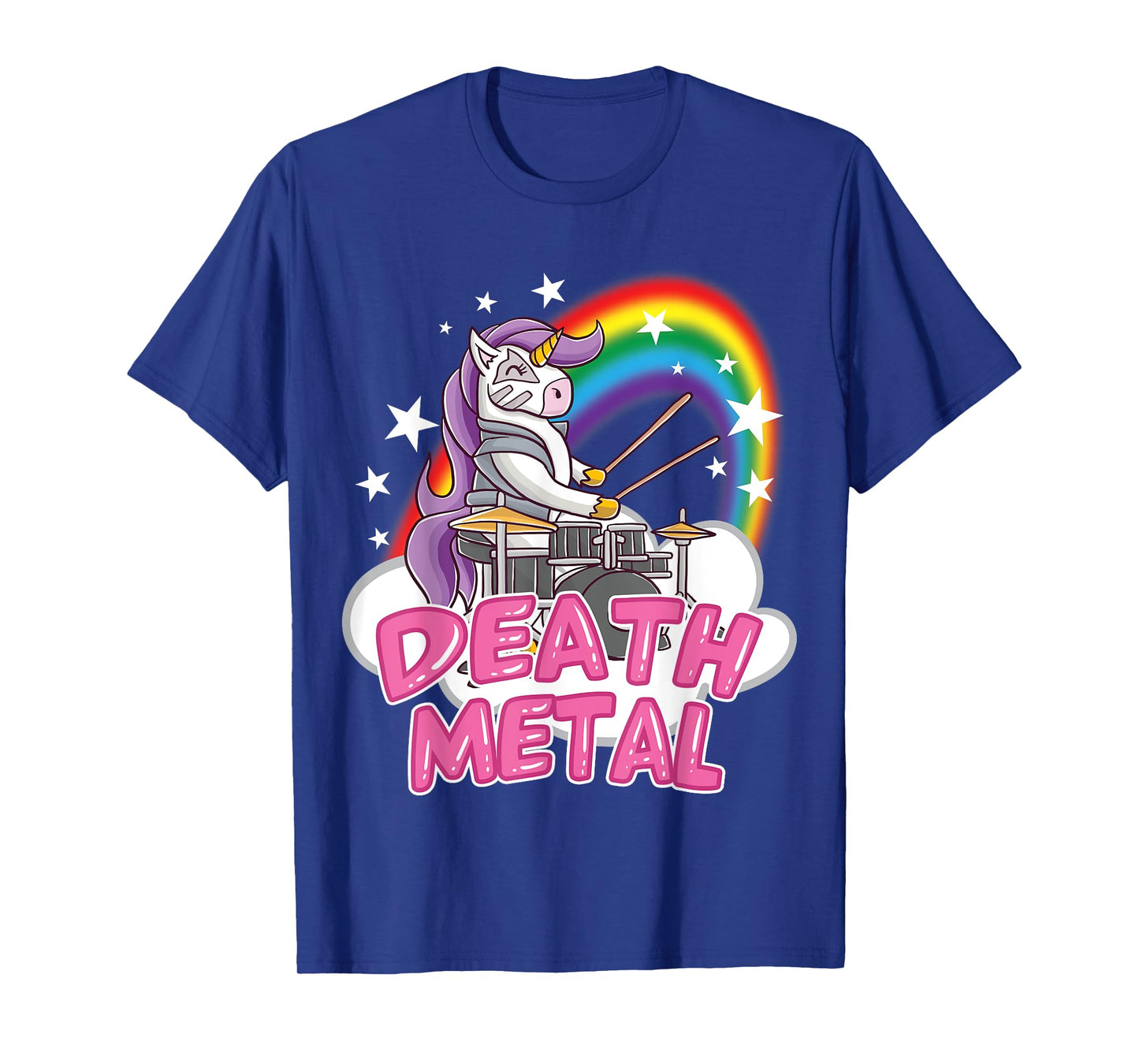 Death Metal Pink Unicorn Rock Music Band Drums Drummer T-Shirt
