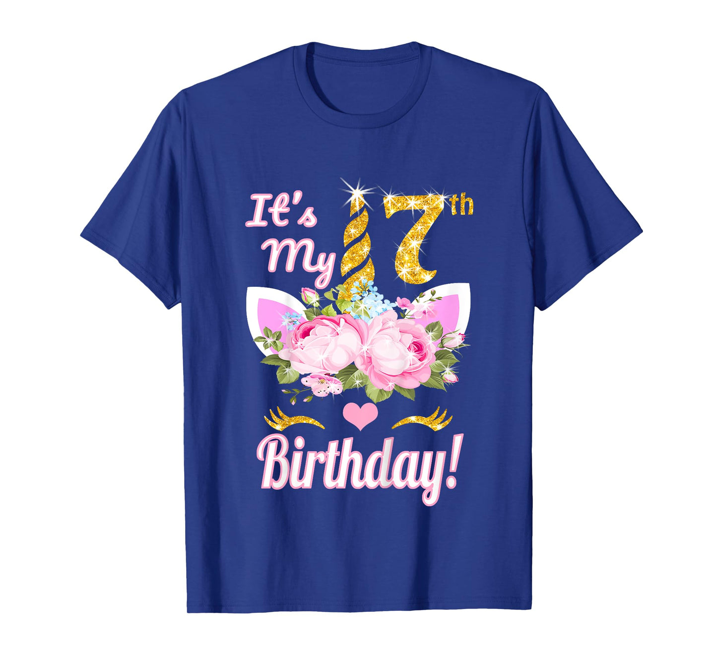 It's My 7th Birthday: 7 Year Old Unicorn Birthday Shirt Girl T-Shirt