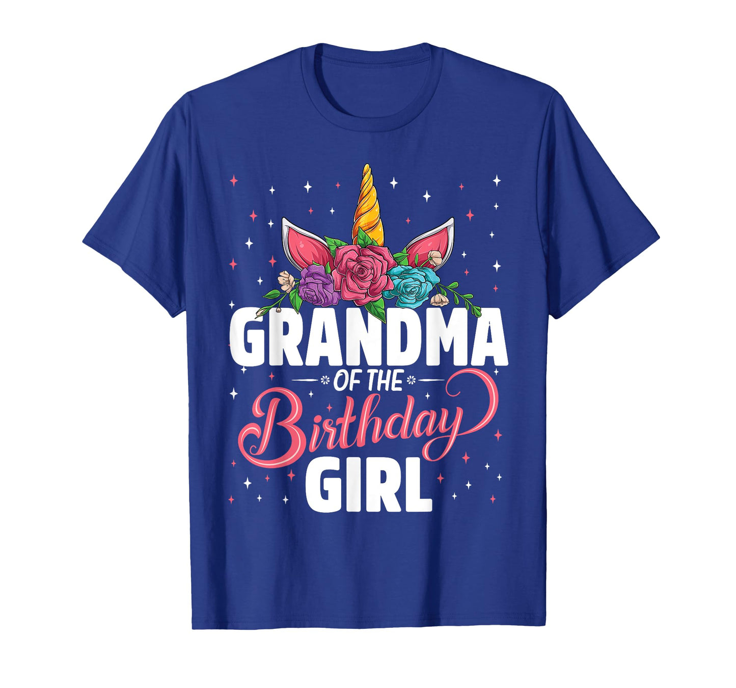 Grandma Of The Birthday Girl Unicorn Girls Family Matching T-Shirt