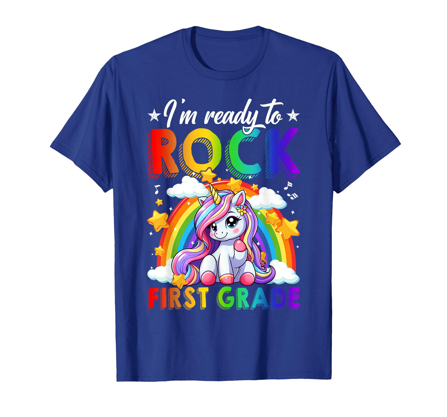 I'm Ready To Rock First Grade Unicorn Back To School Girls T-Shirt