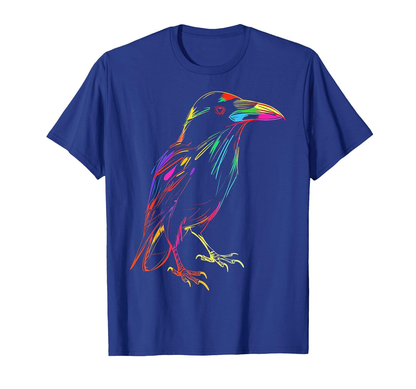 Raven Drawing Bird Art Animal Colorful Motif Raven T-Shirt