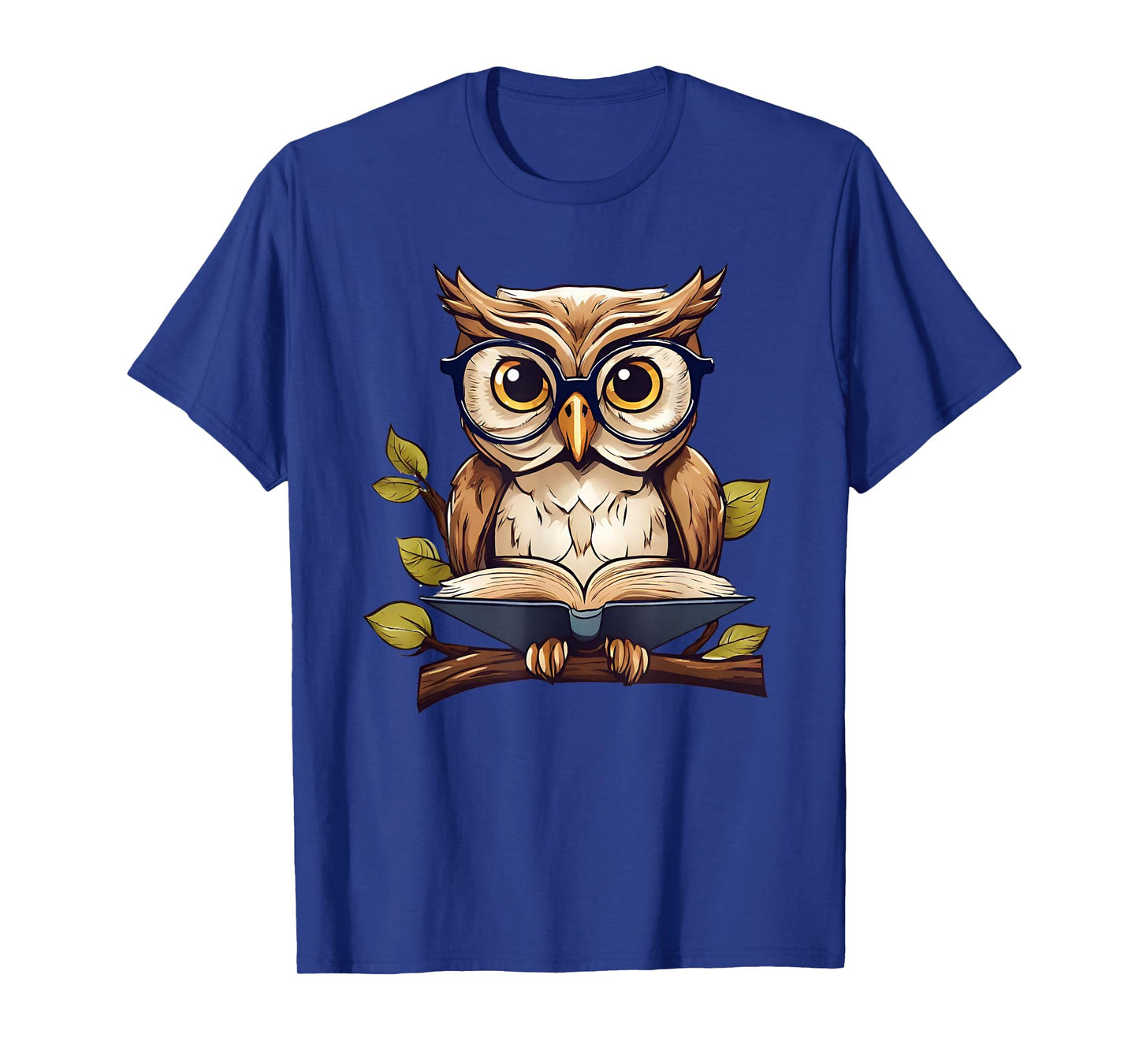 Funny Owl Reading A Book Perched On A Branch Bookworm T-Shirt