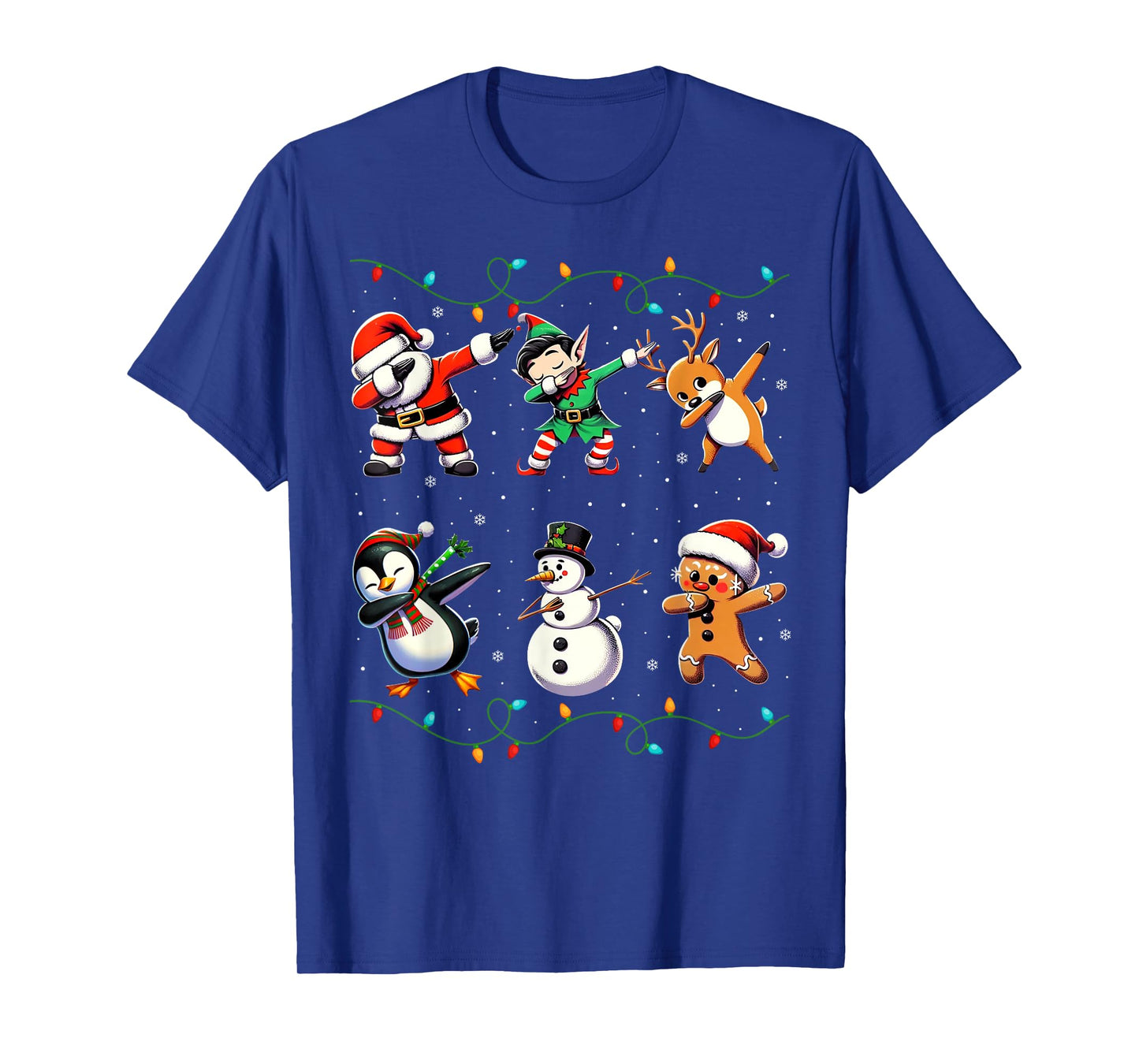 Dabbing Santa Xmas Lights Gifts Kids Girls Boys Christmas T-Shirt