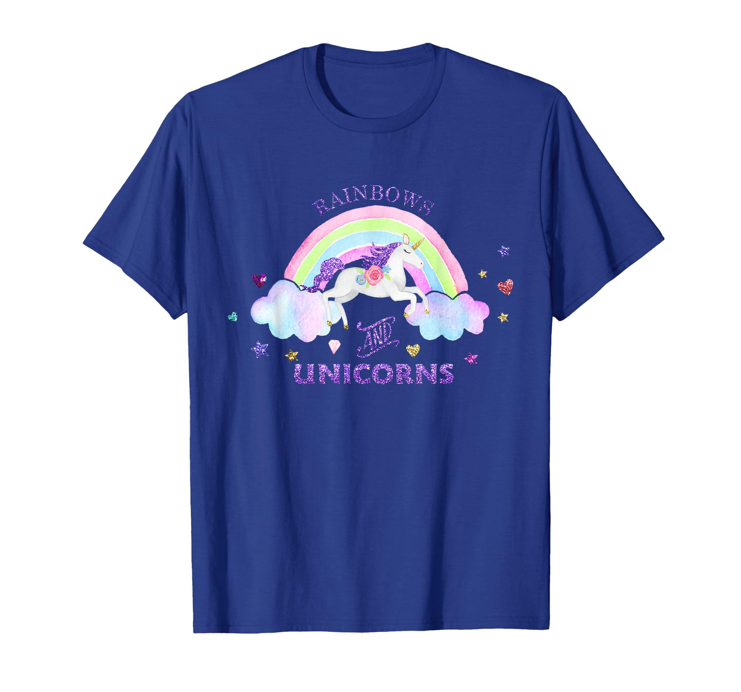 Rainbows and Unicorns T-Shirt - Magical Cute Glitter Gift