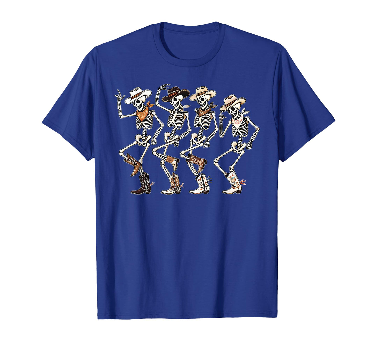 Dancing Skeleton Cowboys Western Country Rodeo Halloween T-Shirt