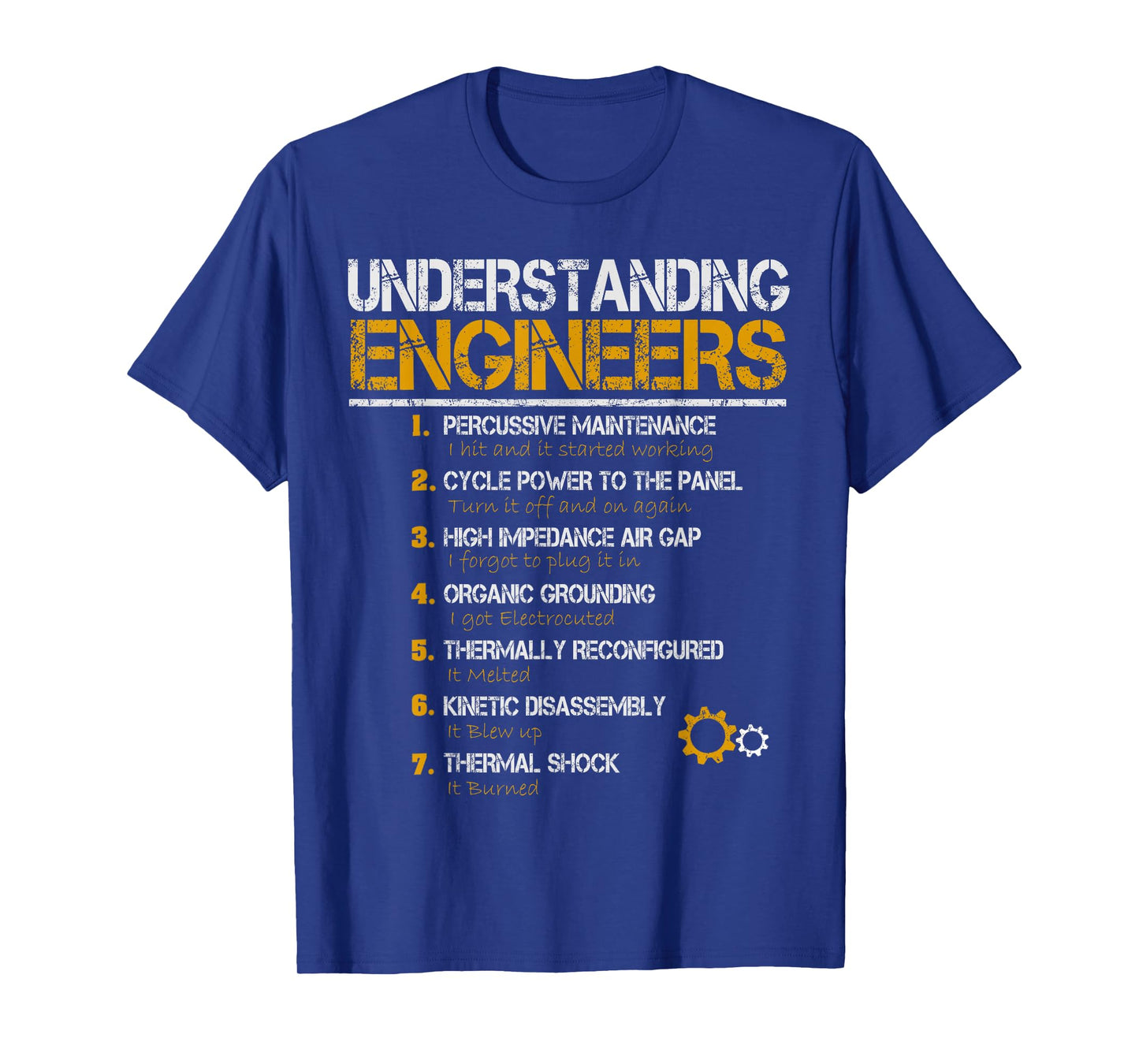 Understanding Engineers Tees Unisex-Adults Black Small Straight Vintage Engineering T-Shirt