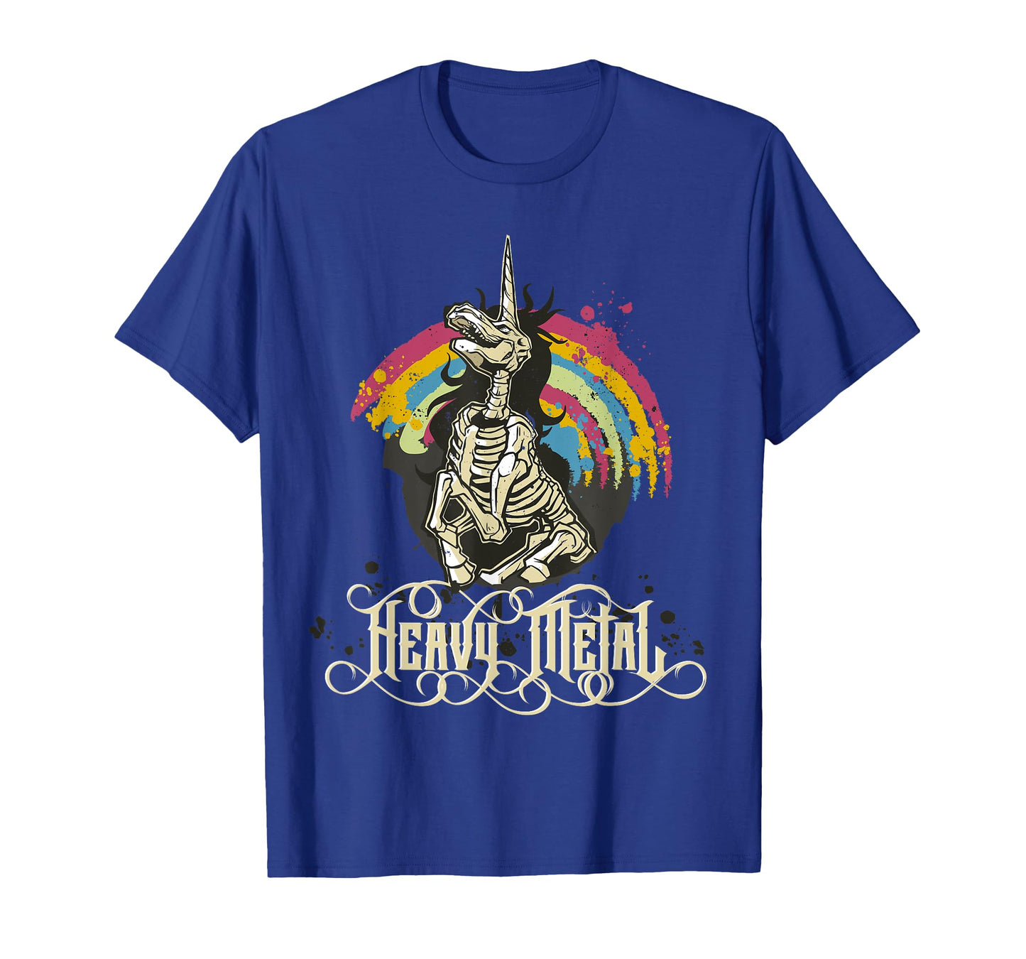 Heavy Metal Funny Skull Unicorn T-Shirt