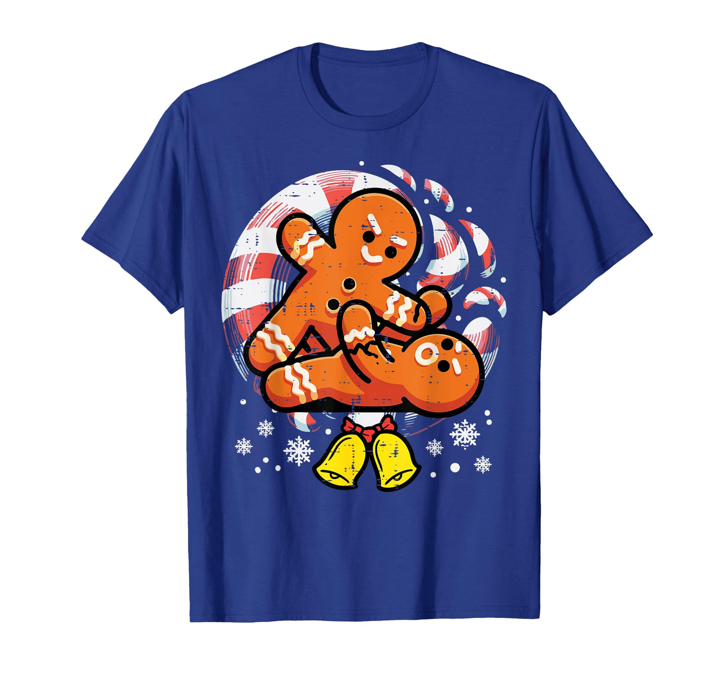 Christmas Jiu Jitsu Gingerbread Xmas Bjj Wrestling Men Kids T-Shirt