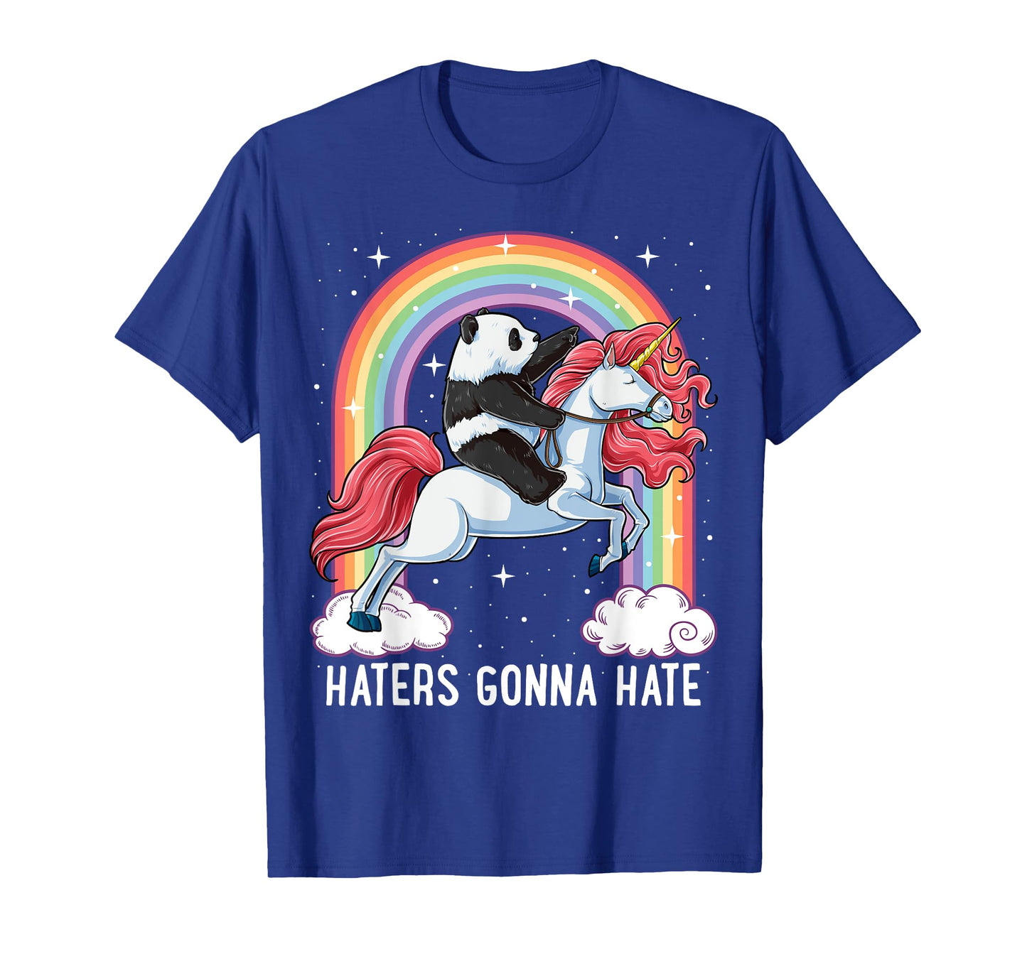 Panda Riding Unicorn Funny Haters Gonna Hate Pandicorn Girls T-Shirt
