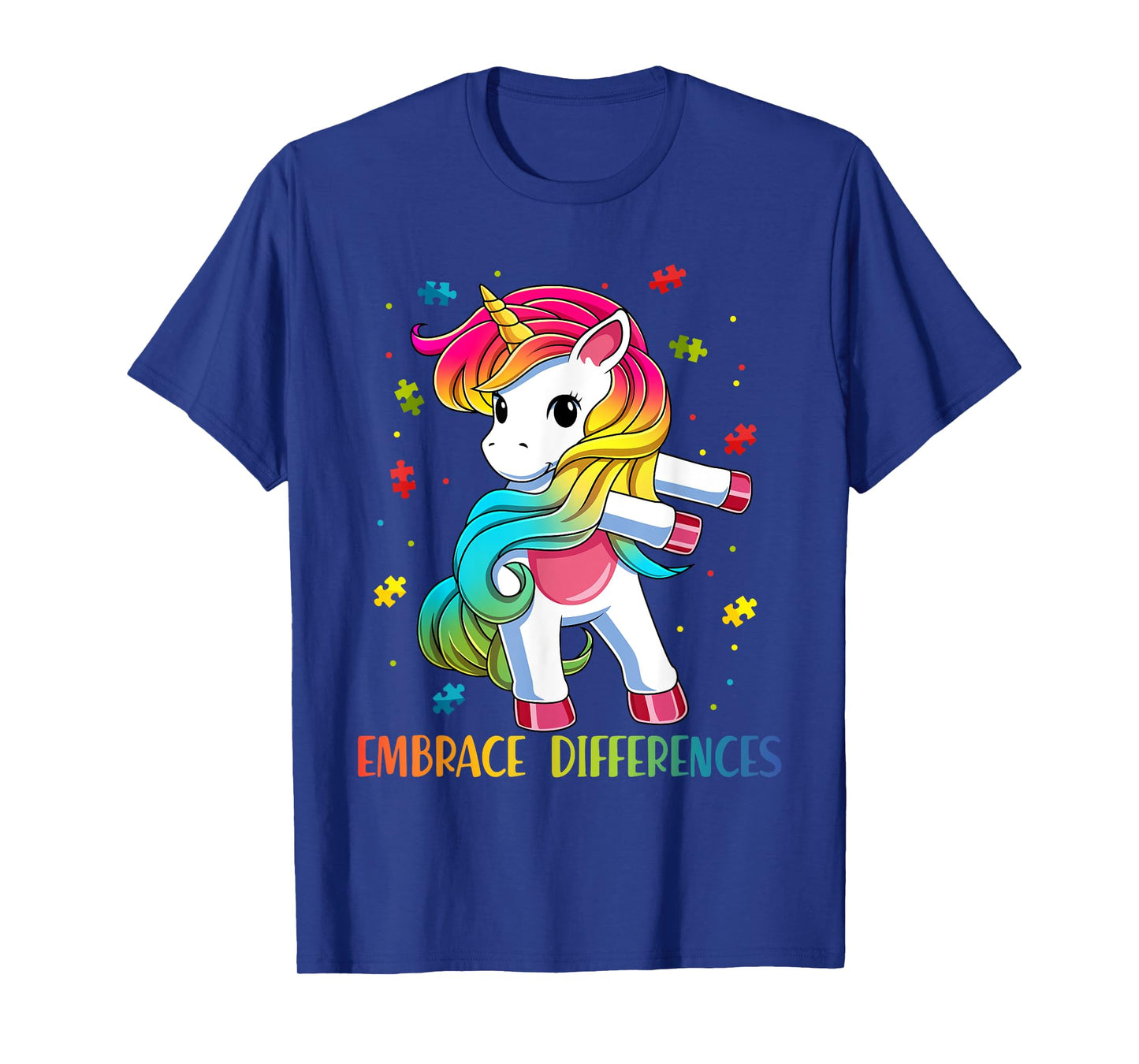 Embrace Differences Unicorn - Autism Awareness for Kids T-Shirt