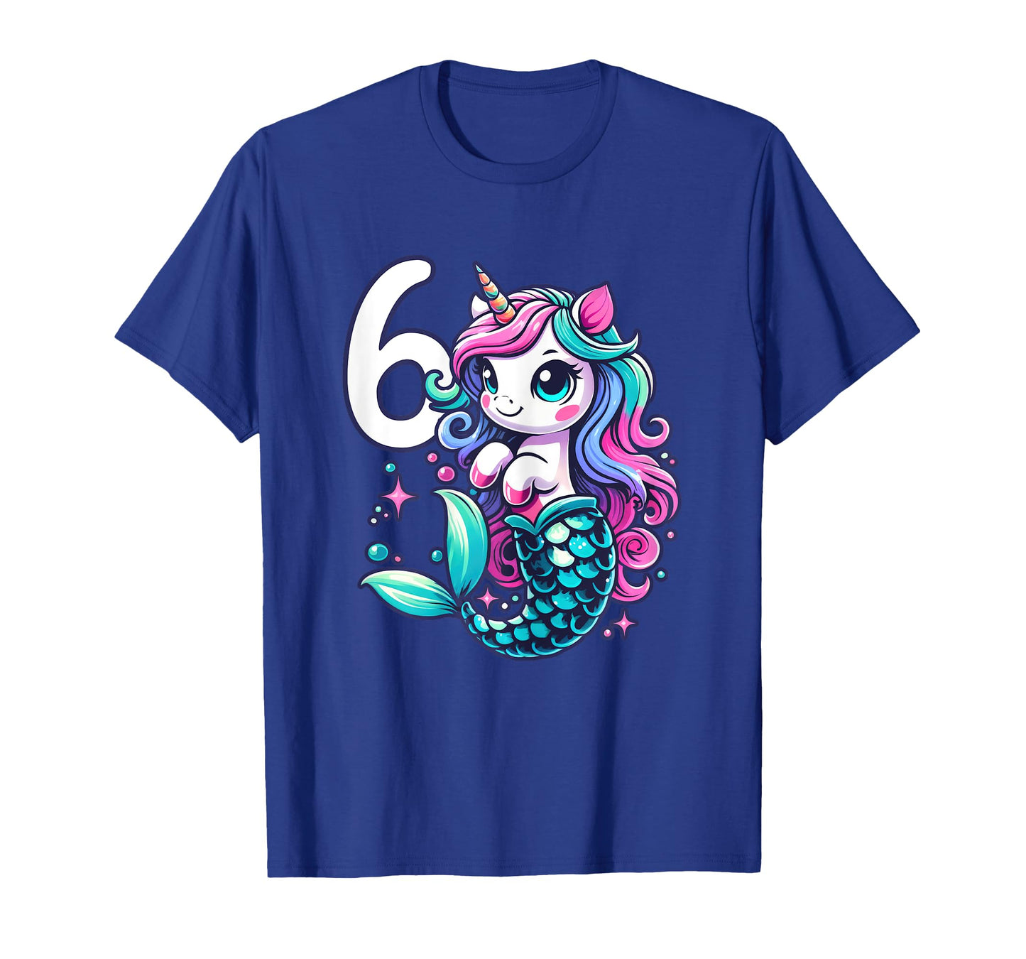 Unicorn Mermaid 6th Birthday 6 Year Old Party Girls Outfit T-Shirt