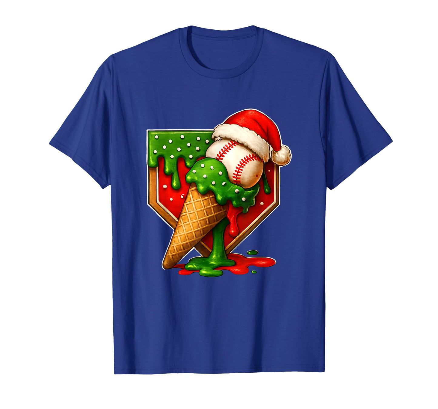 Baseball Xmas Christmas Baseball Ice Cream Drip Boys T-Shirt