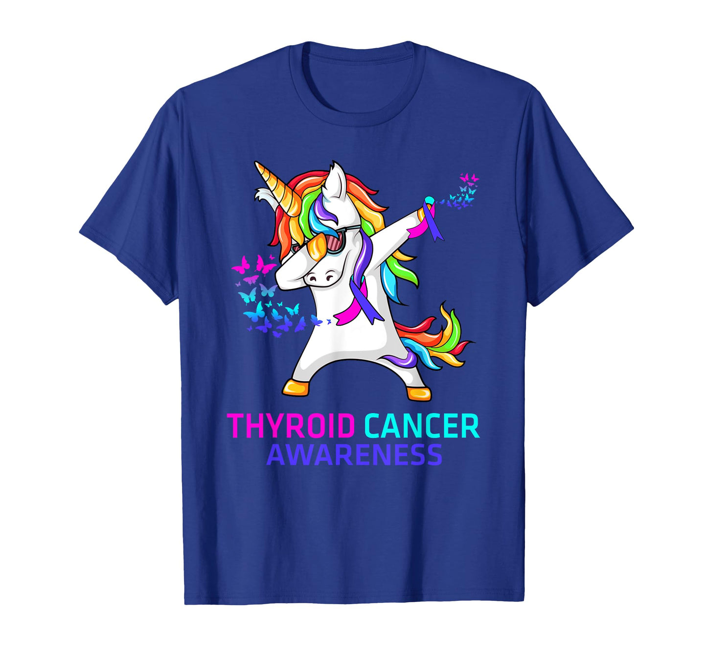 Inspirational Thyroid Cancer Awareness Unicorn T-Shirt