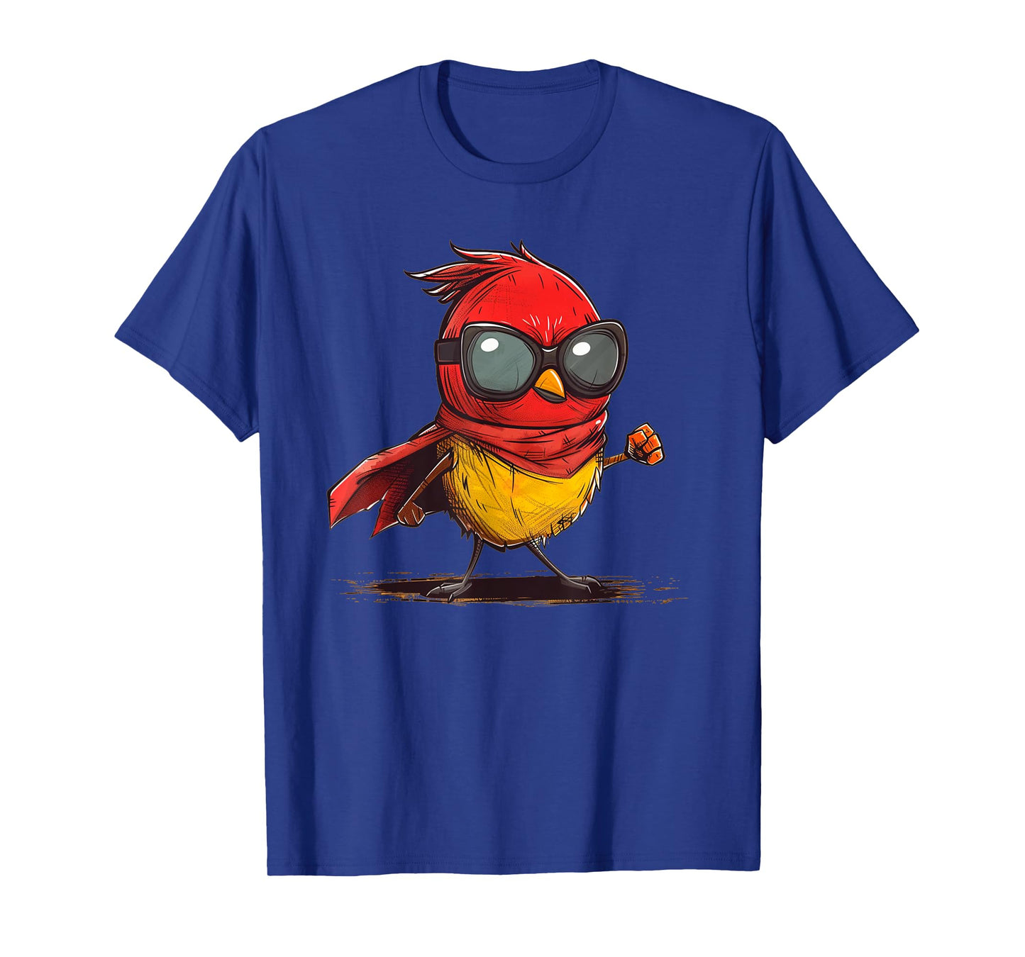 Funny Hero Bird with Cape and Sunglasses Costume T-Shirt