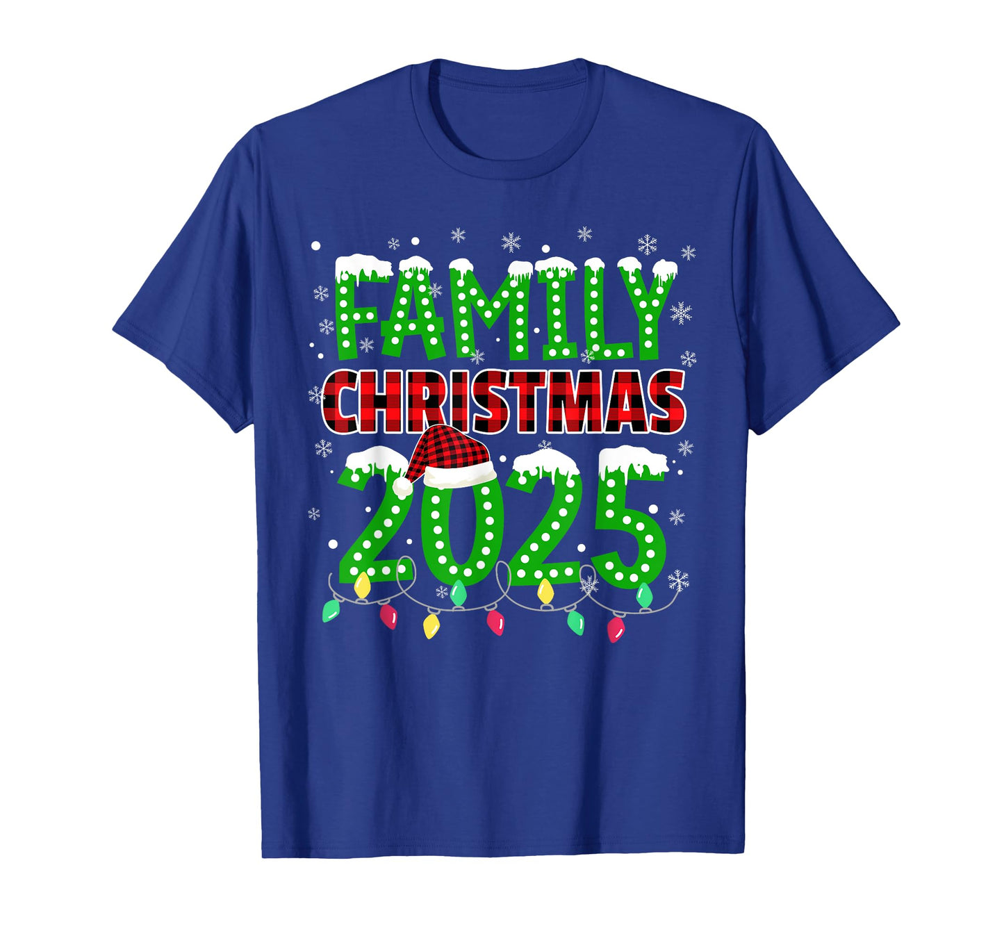 Family Christmas 2025 Xmas Lights Santa Pajamas Holiday T-Shirt