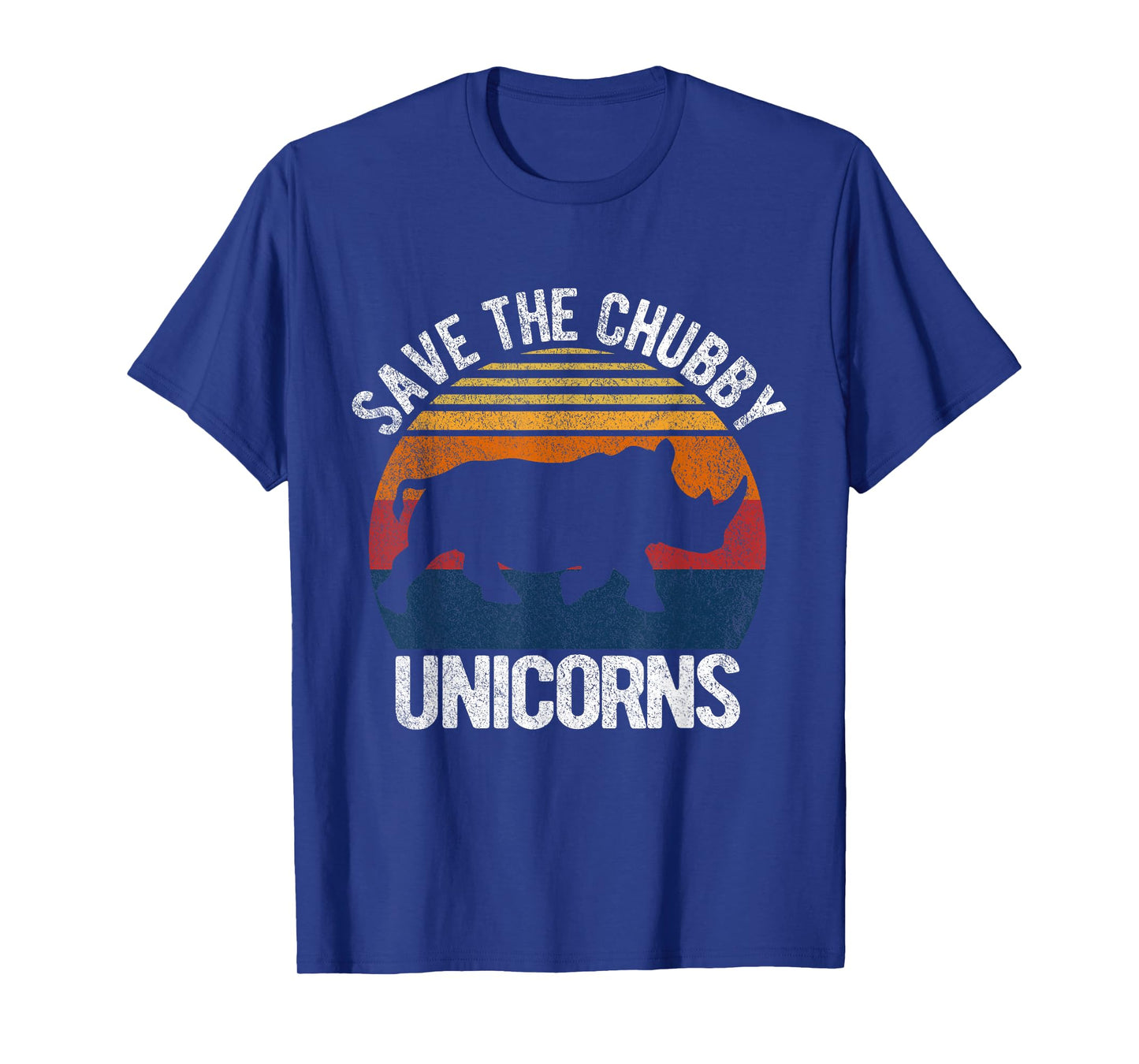 Save The Chubby Unicorns Funny Rhino Chubby Unicorn Retro T-Shirt
