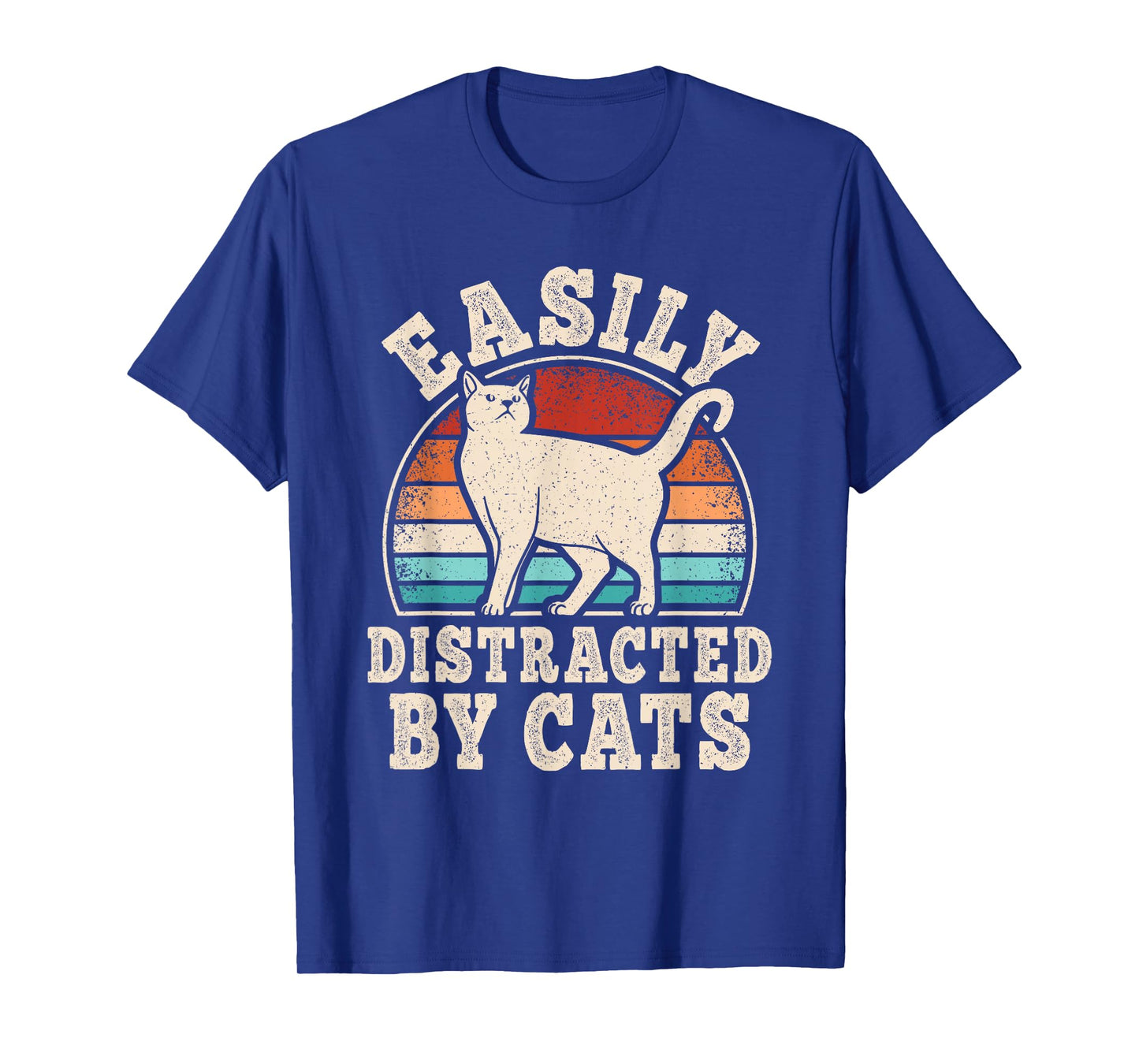 Easily Distracted by Cats Retro Cat Lover Men Women Kids T-Shirt