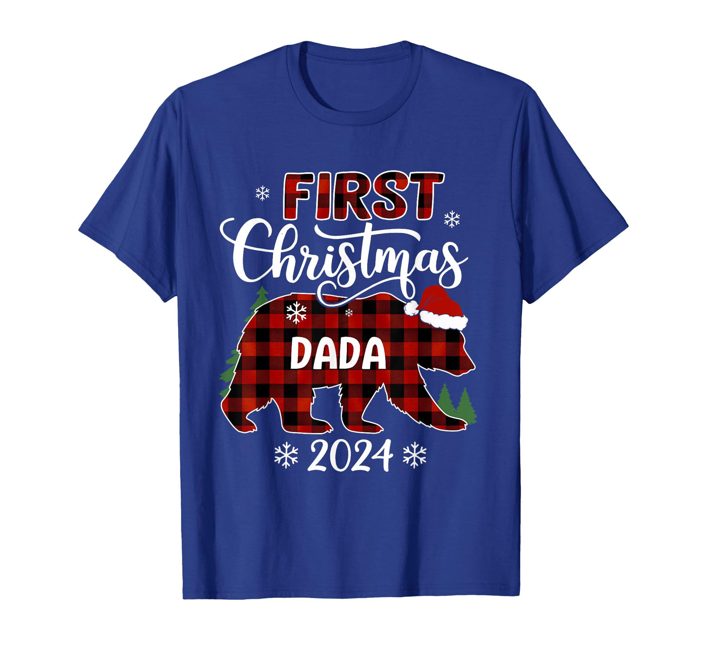 First Christmas Dada Buffalo Plaid Bear Christmas Party T-Shirt