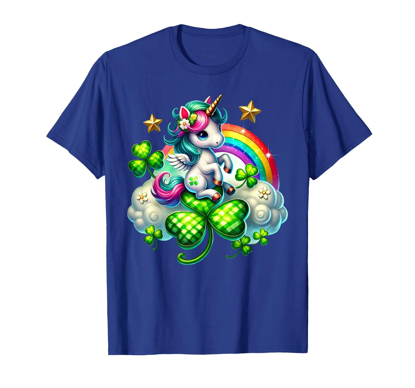 Cute Unicorn Shamrock St Patricks Day Girls Kids Lepricorn T-Shirt