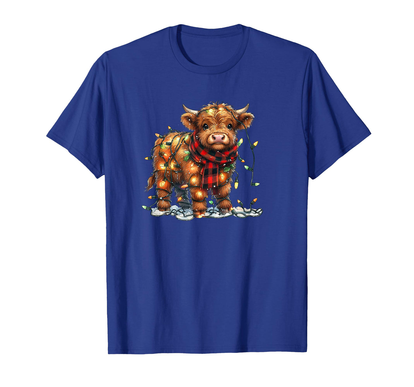 Highland Cow Christmas Xmas Santa Baby Wooly Farm Animal Kid T-Shirt