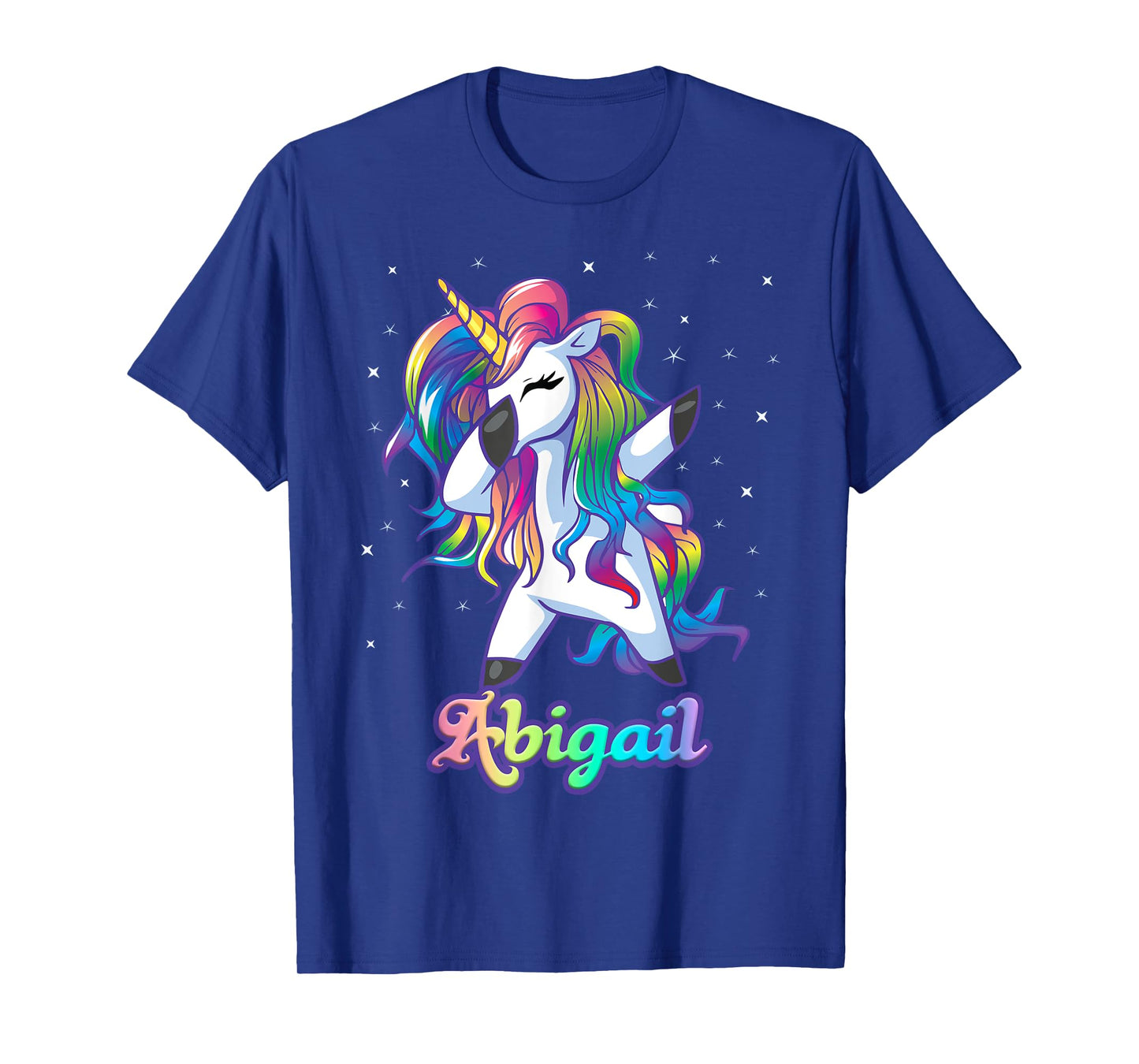 ABIGAIL Name Personalized Custom Rainbow Unicorn Dabbing T-Shirt
