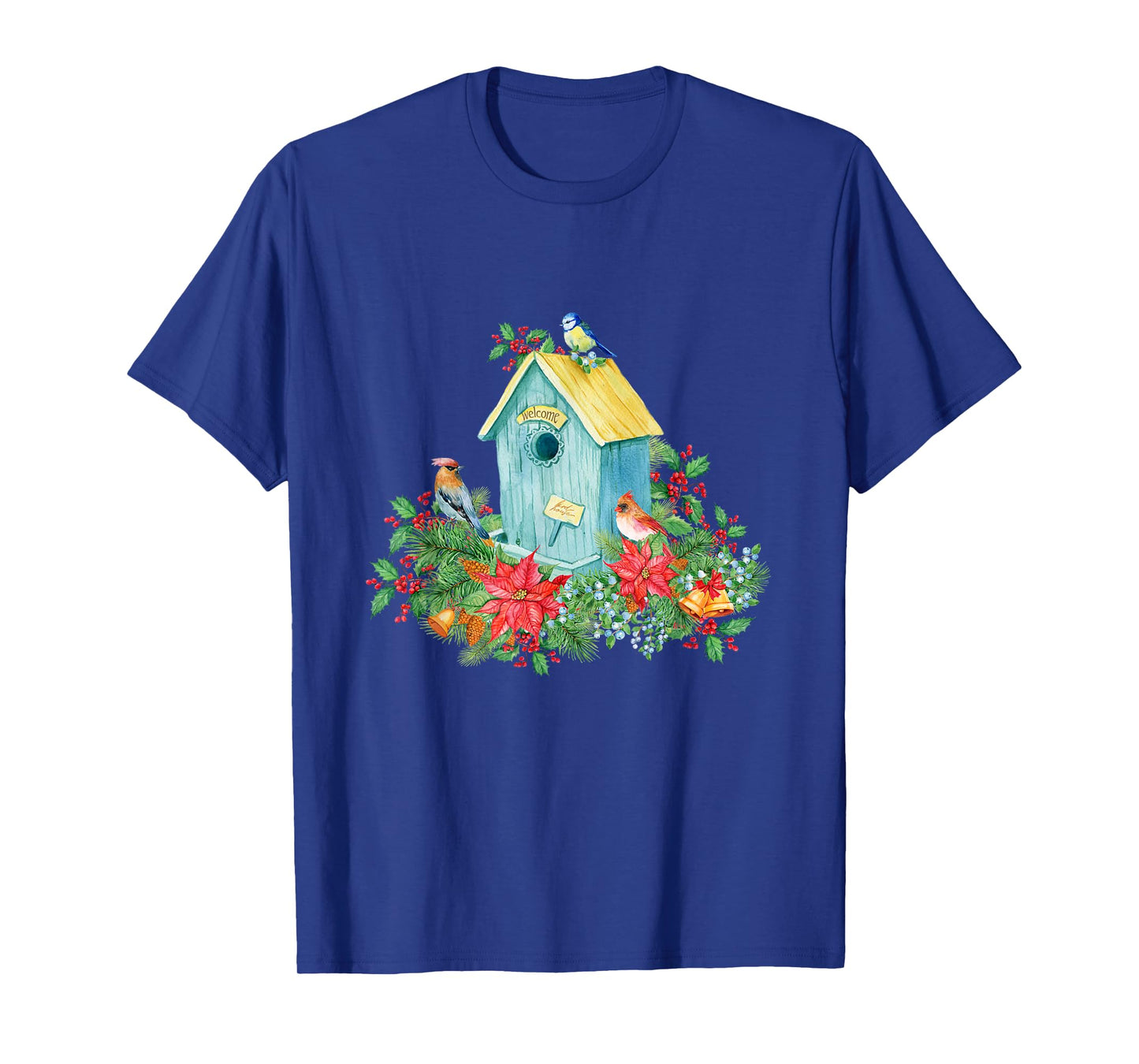 Watercolor Birdhouse Flowers and Animal Lovers T-Shirt