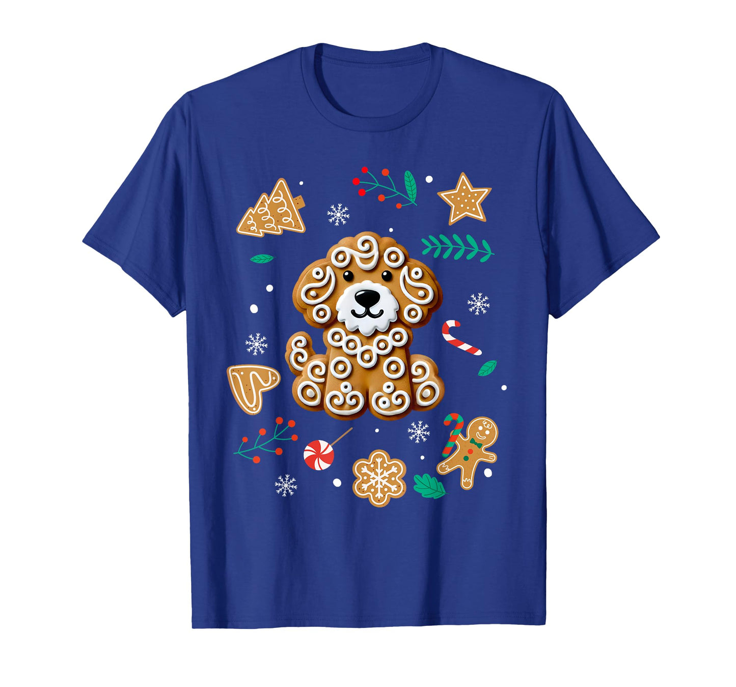 Xmas Dog Gingerbread Goldendoodle Golden Doodle Christmas T-Shirt