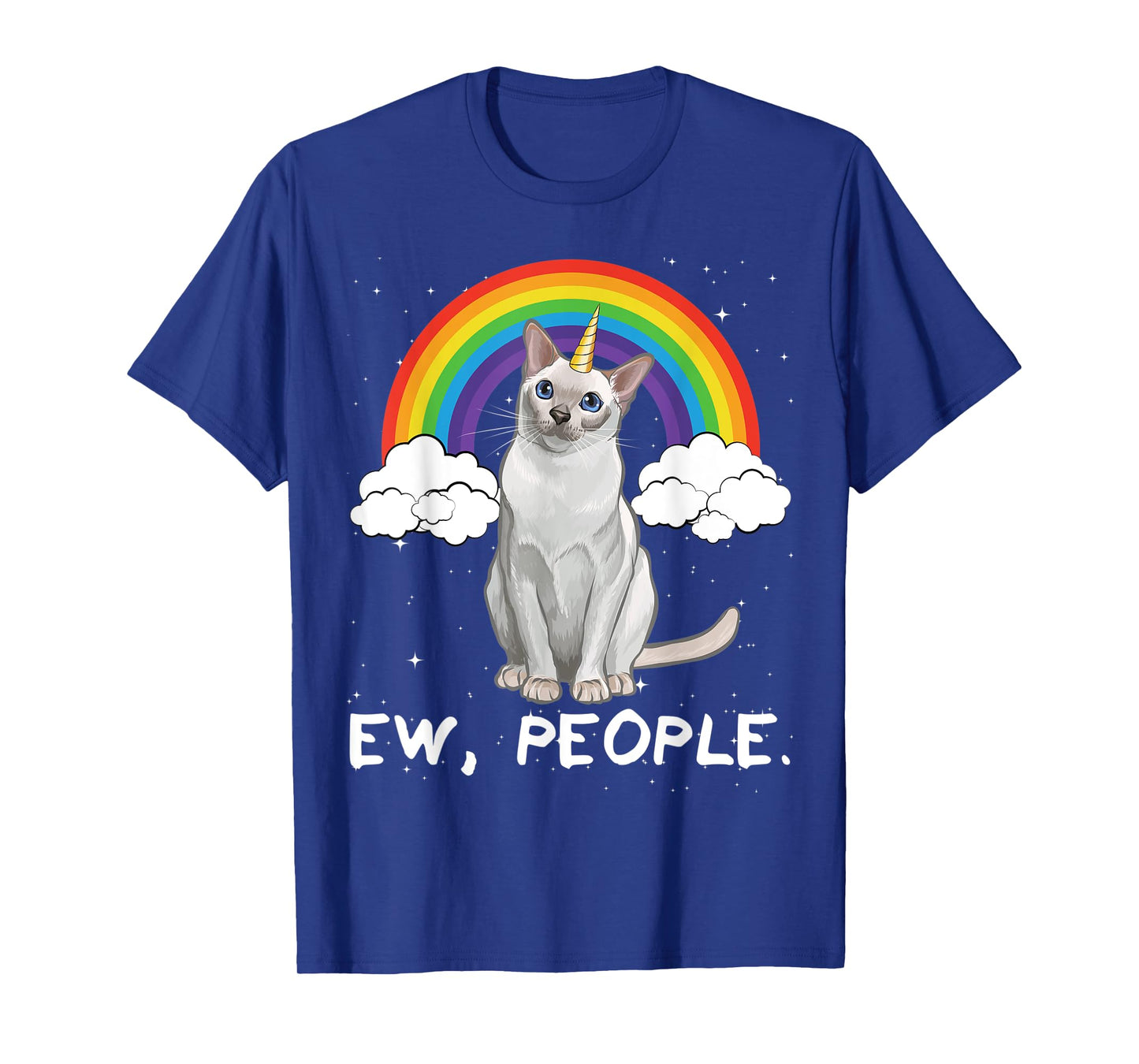 Rainbow Tonkinese Ew People Unicorn Cat T-Shirt for Men Women Kids