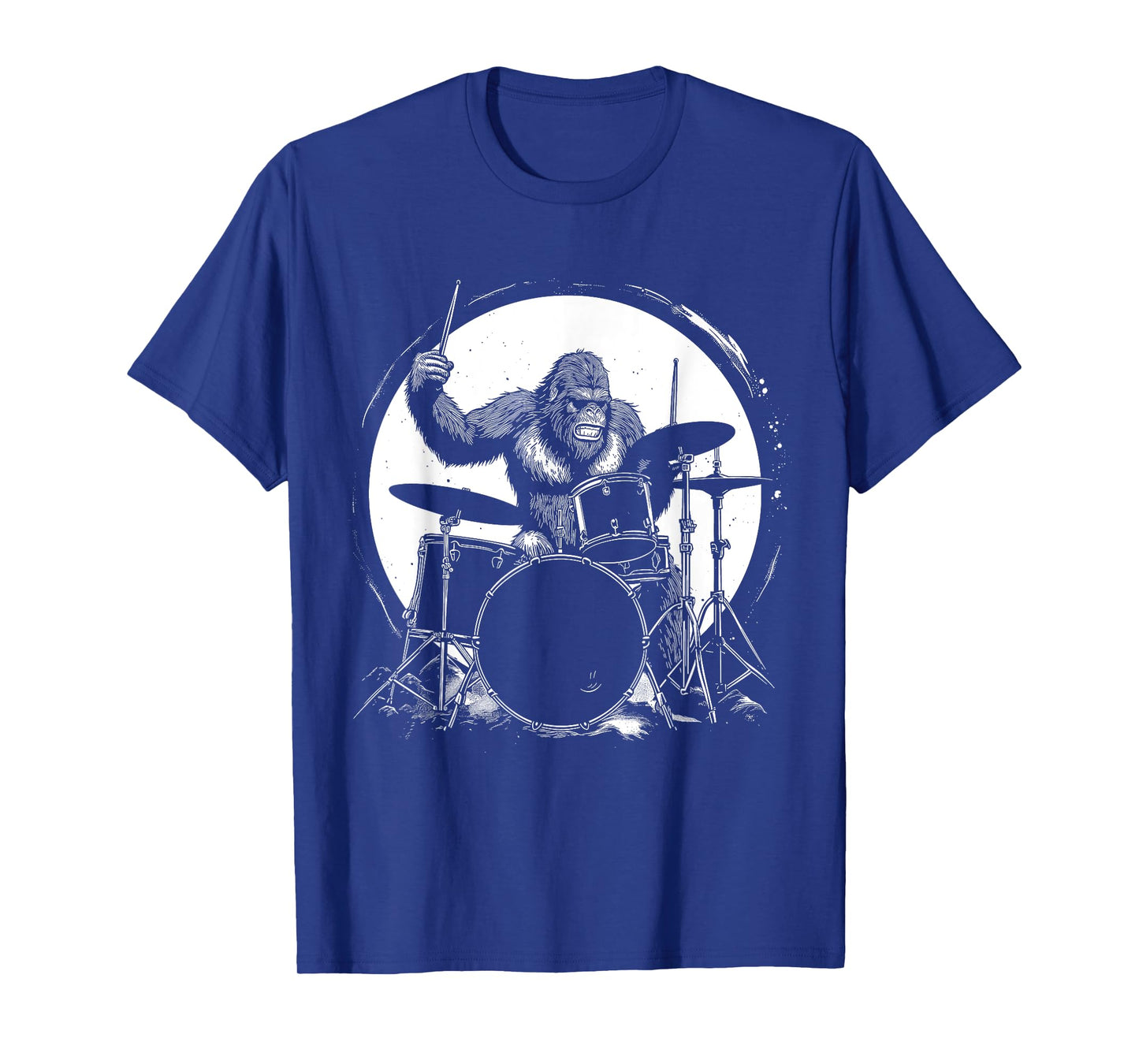 Drummer Bigfoot Playing Drums Funny Sasquatch Drumming T-Shirt