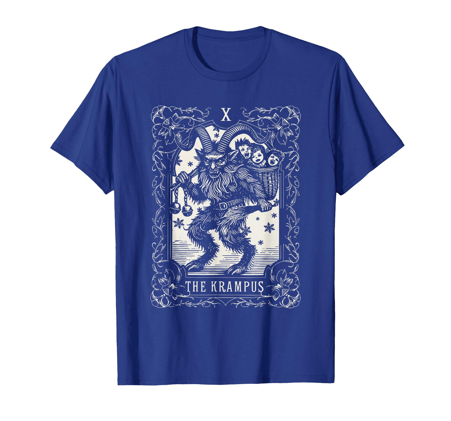 Krampus Tarot Card Design Christmas Season Evil Pajama Xmas T-Shirt