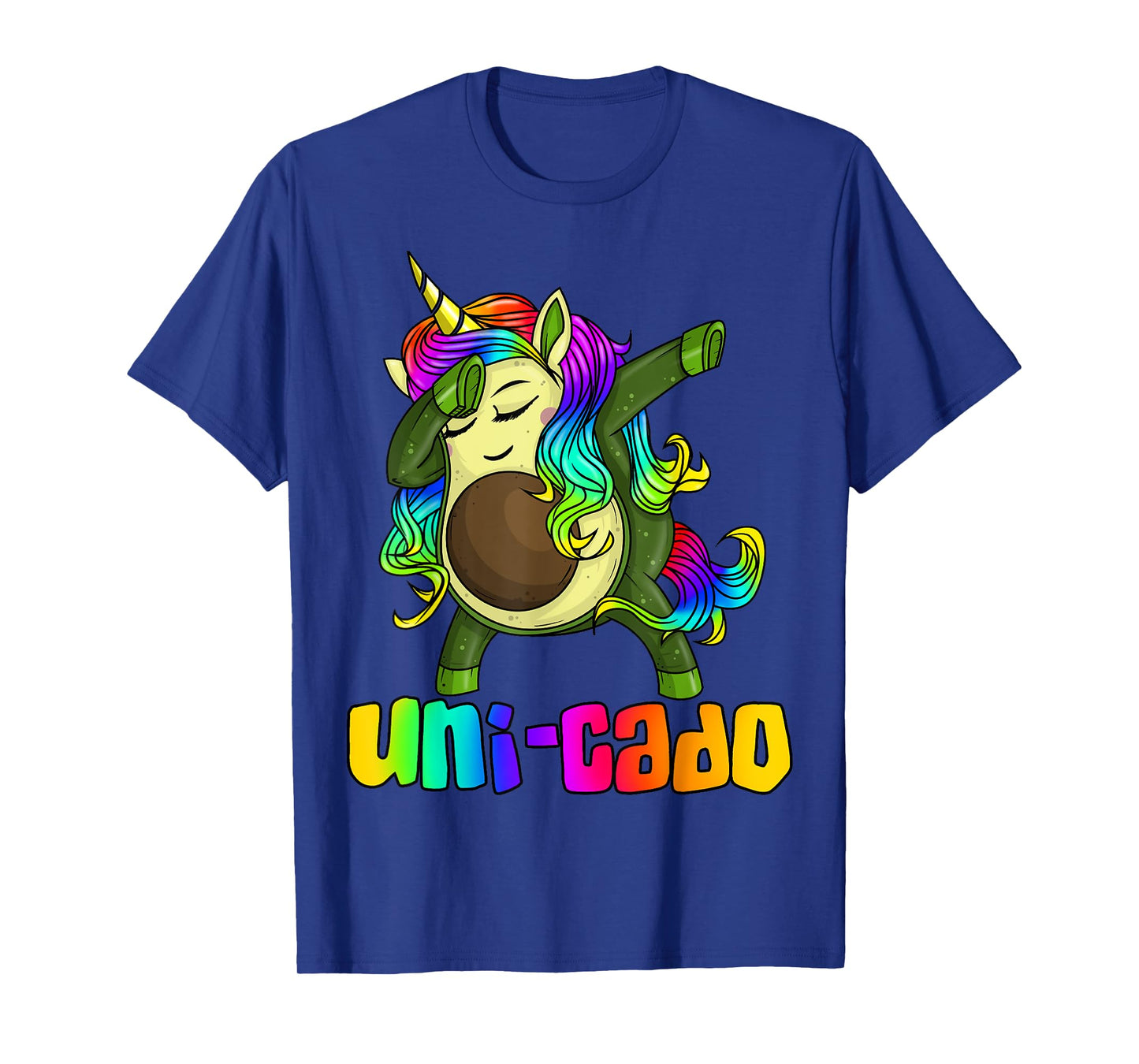Uni Cado Dabbing Unicorn Avocado Rainbow Girl Birthday Gift T-Shirt