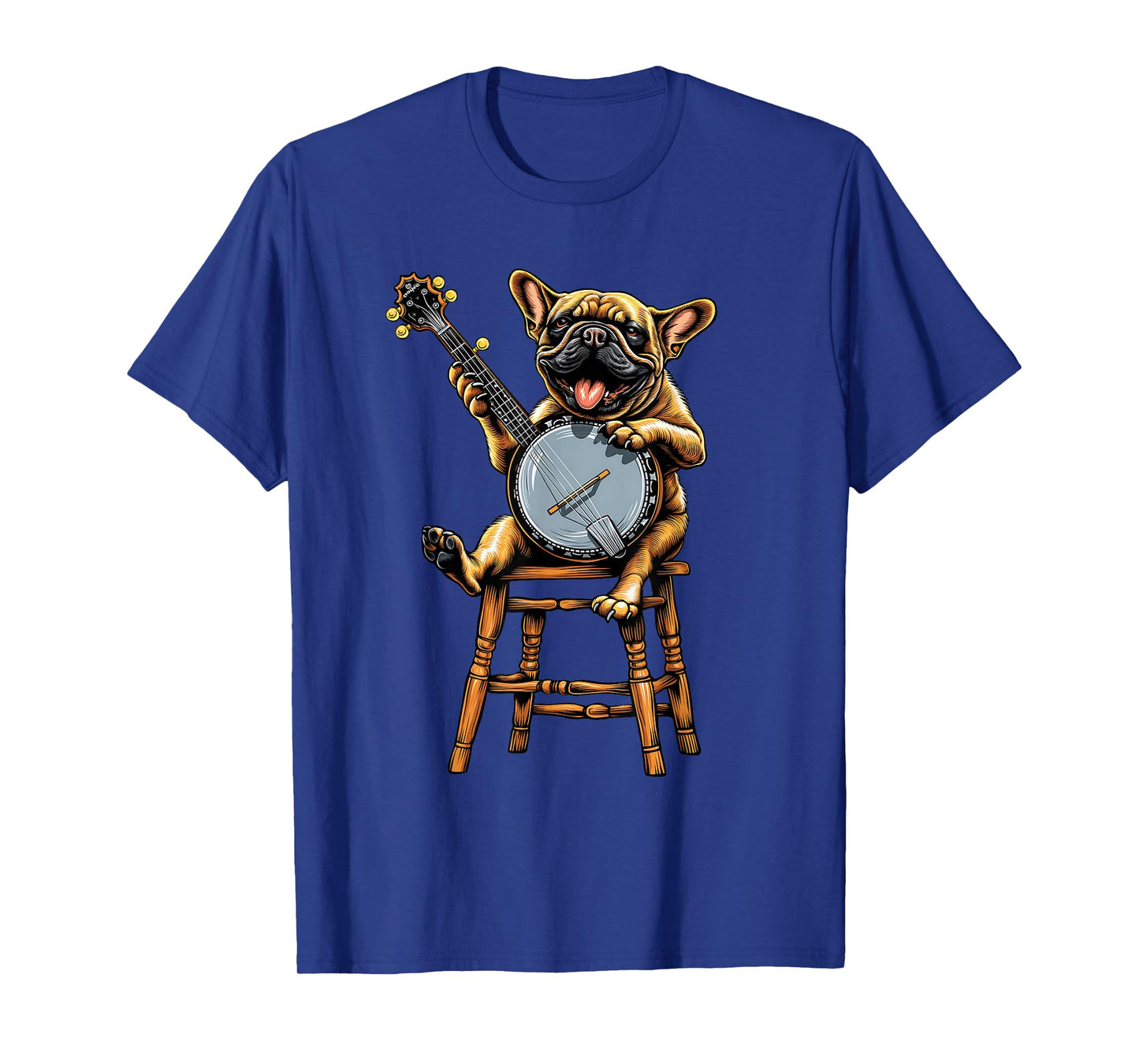 French Bulldog Frenchie Dog Bluegrass Banjo Player T-Shirt