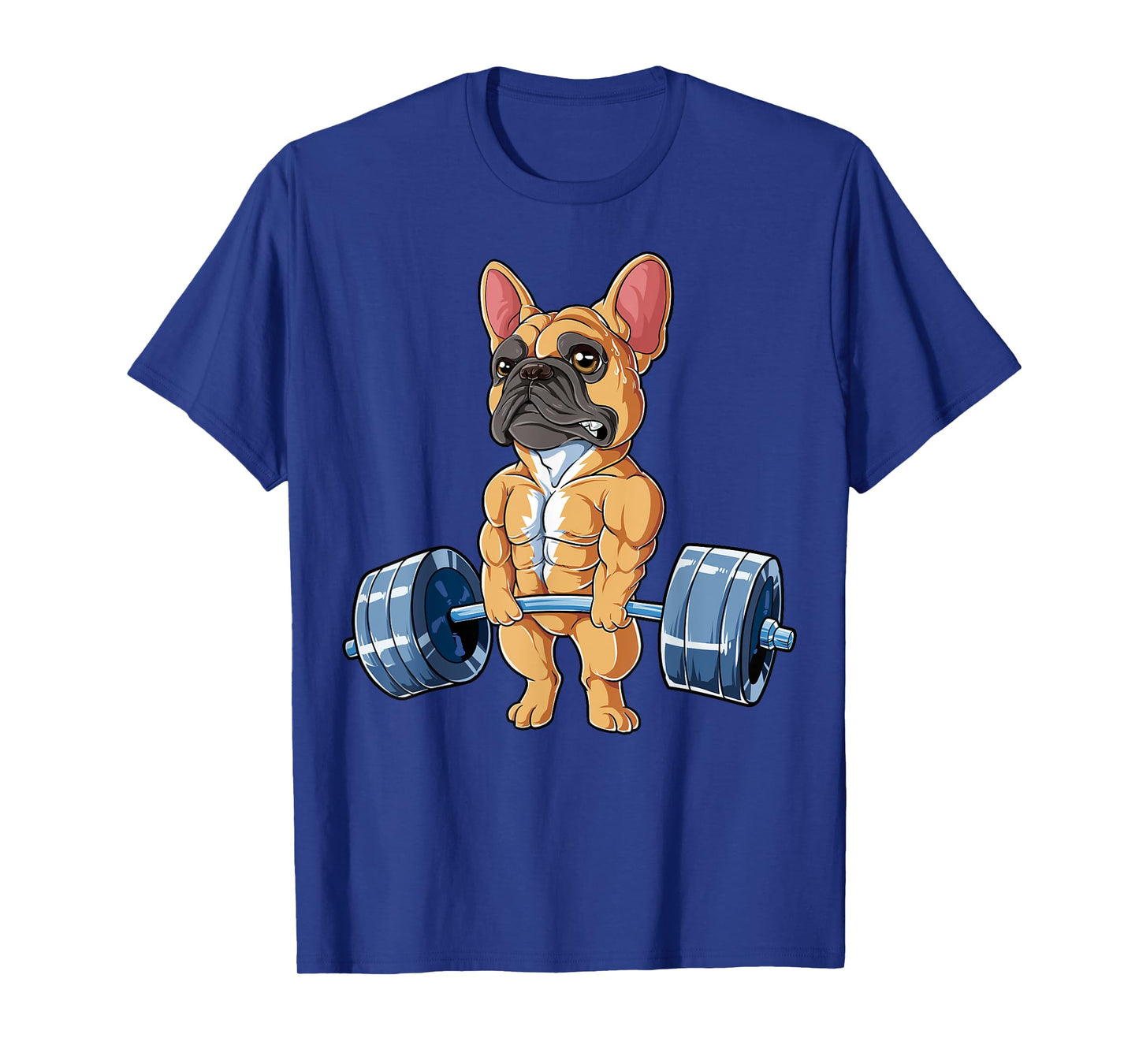 French Bulldog Weightlifting Funny Fawn Deadlift Fitness Gym T-Shirt