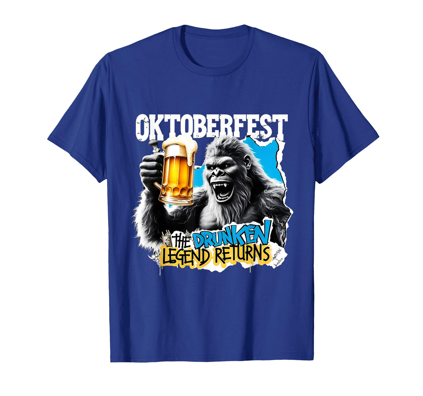 Oktoberfest Bigfoot The Drunken Legend Returns Beer Party T-Shirt