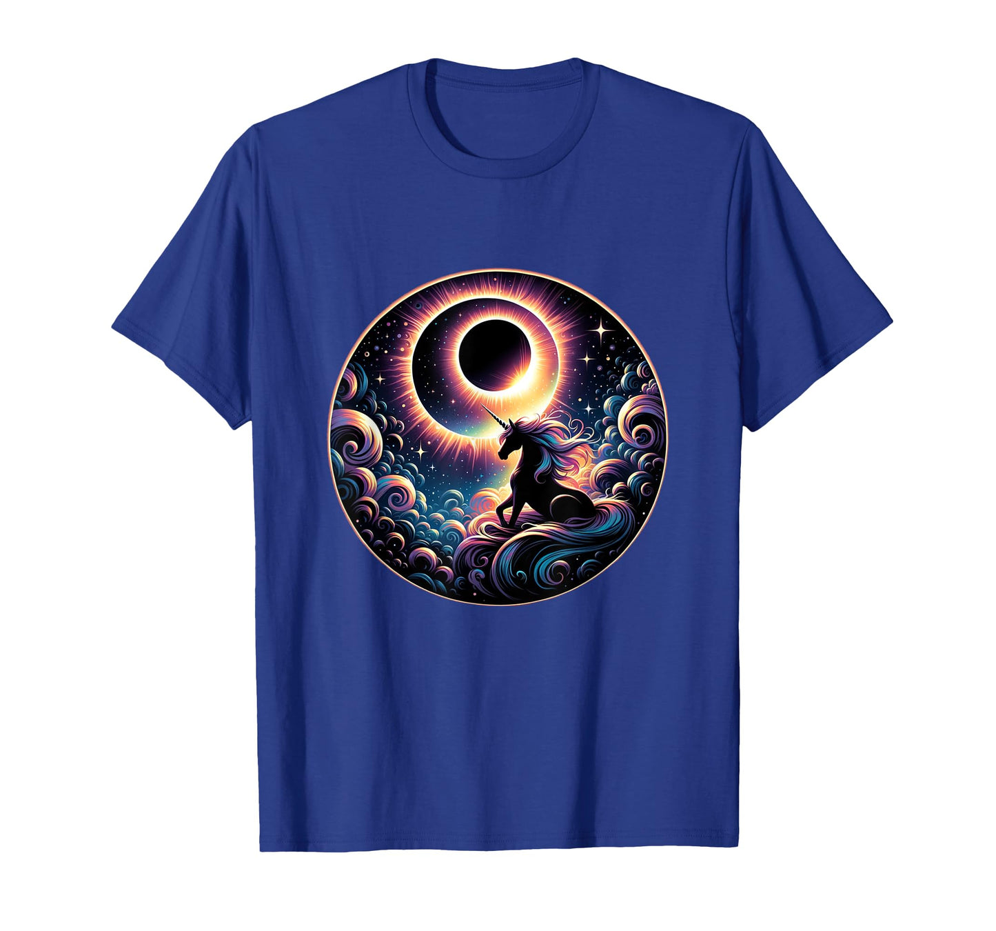 Total Solar Eclipse Apirl 08 2024 With Unicorn Graphic T-Shirt