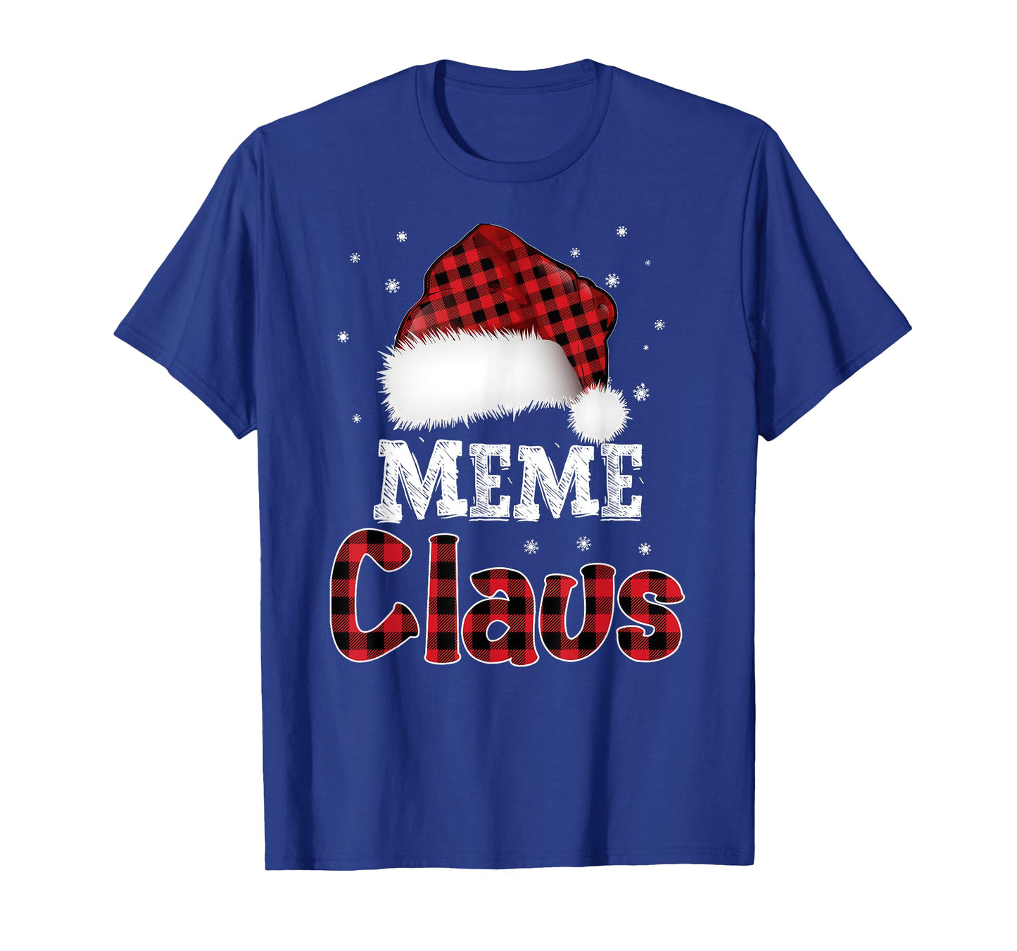 Meme Claus Christmas Red Plaid Pajama Family Matching T-Shirt