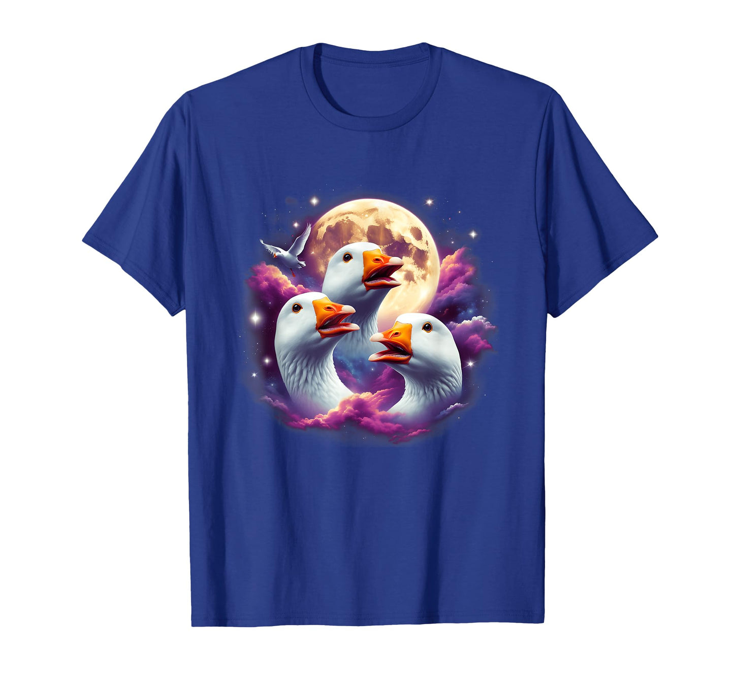 Three Geese Moon Funny Goose Howling At The Moon Parody T-Shirt