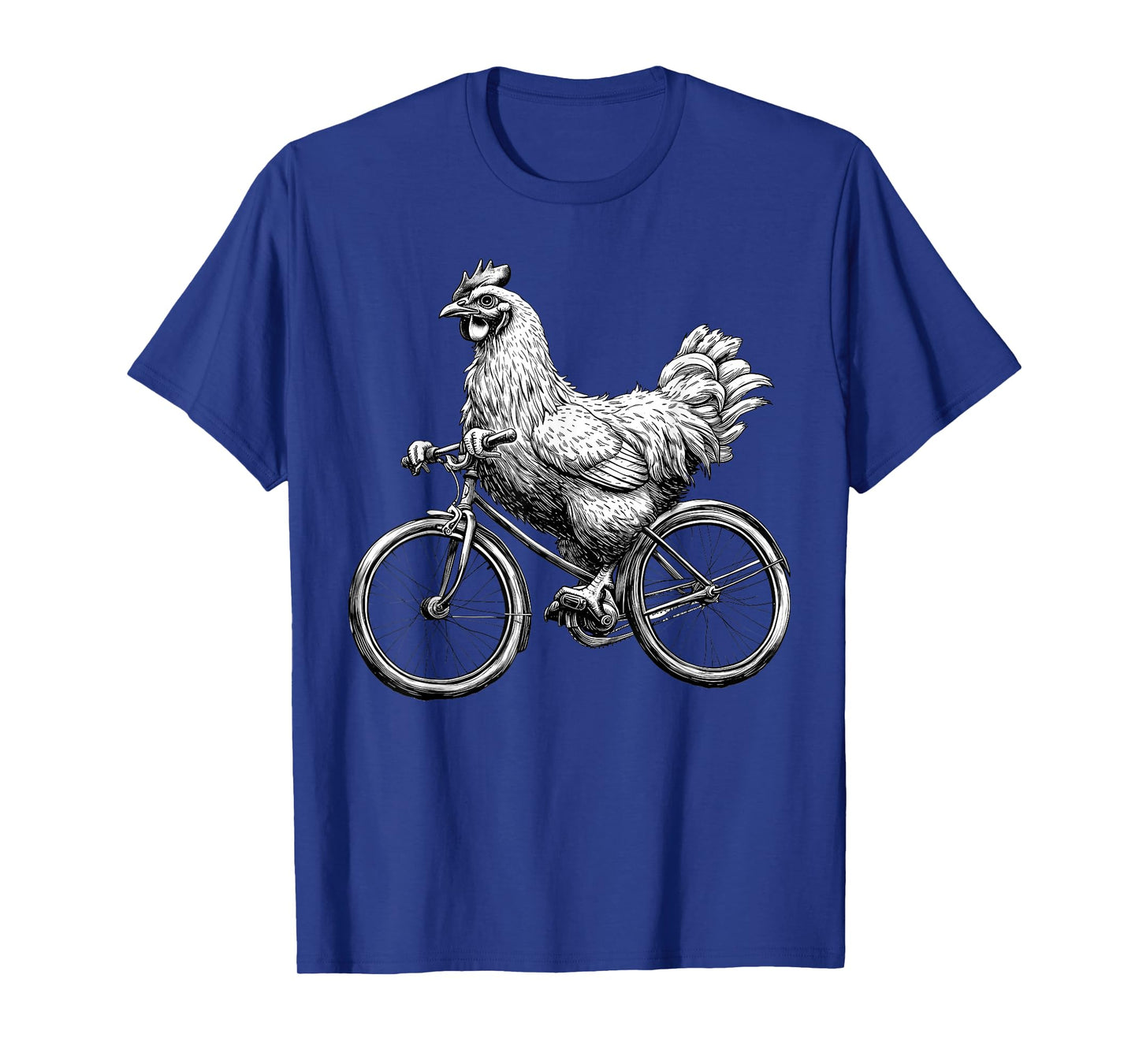 Funny Chicken Riding Bike Cyclist Cute Animal Lover Farm T-Shirt