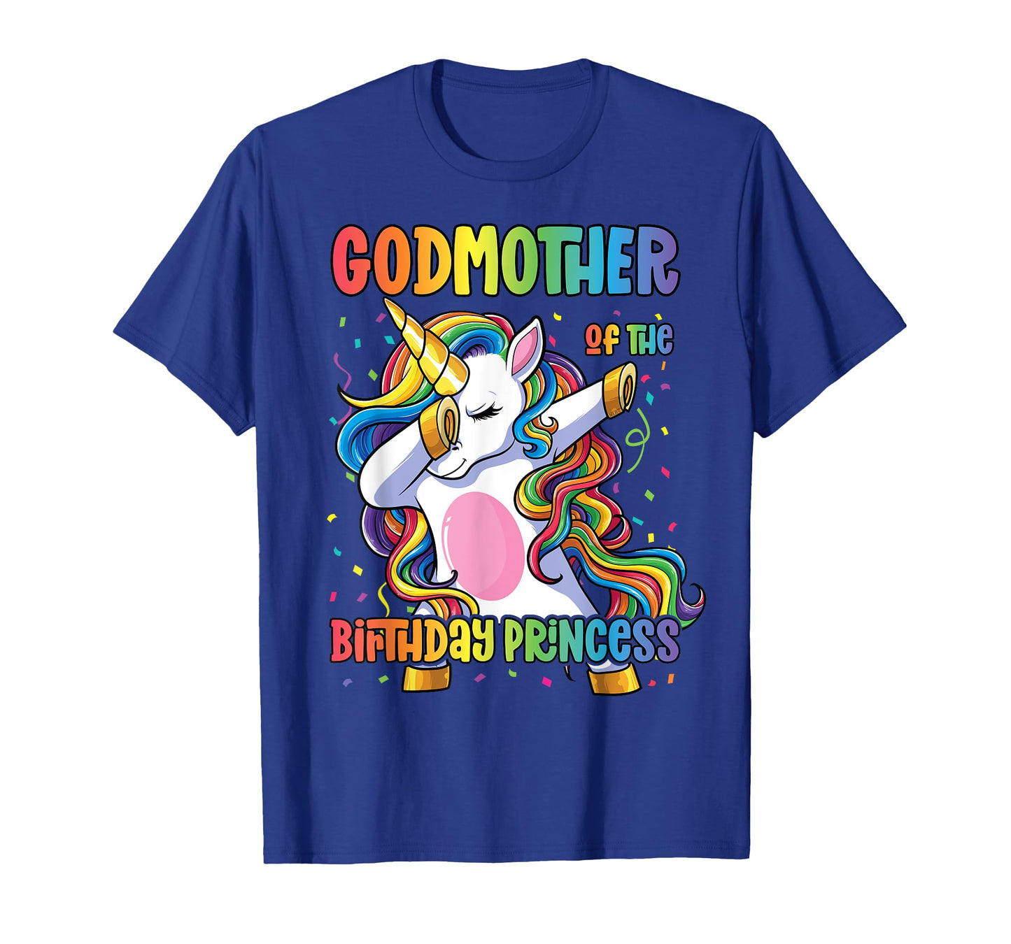 Godmother of the Birthday Princess Dabbing Unicorn Girl T-Shirt