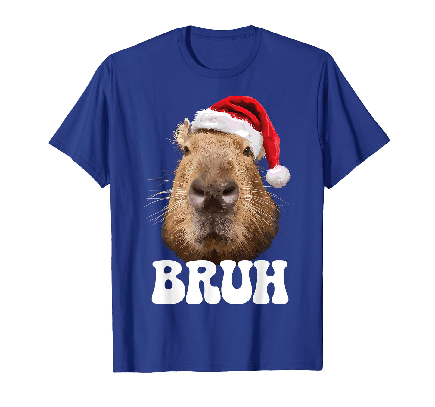 Capybara Bruh Funny Santa Hat Christmas Season Capybara T-Shirt