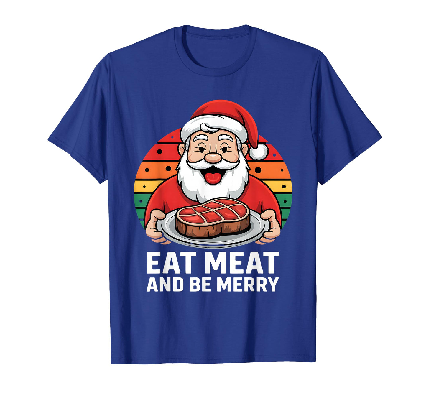 Funny Father Christmas Xmas Butcher Meat Steak Party Costume T-Shirt