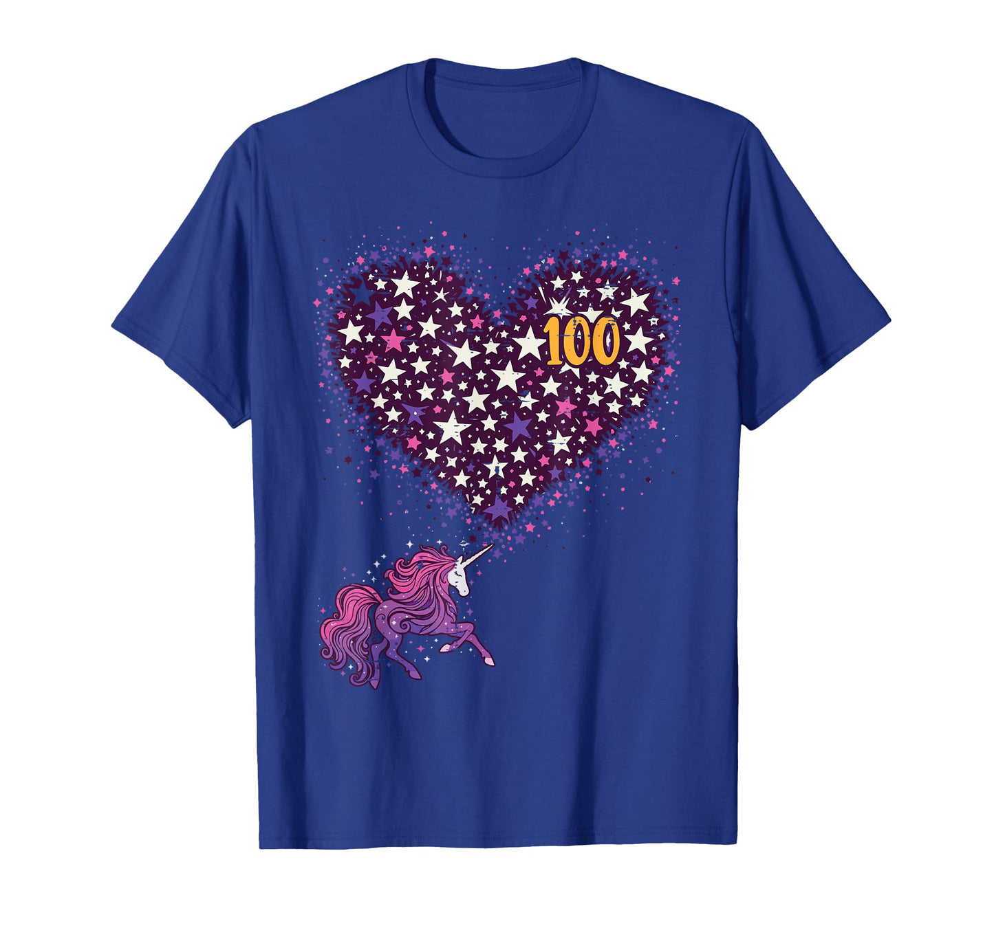 100 Days Of School Unicorn Stars 100th Day Women Girls Kids T-Shirt