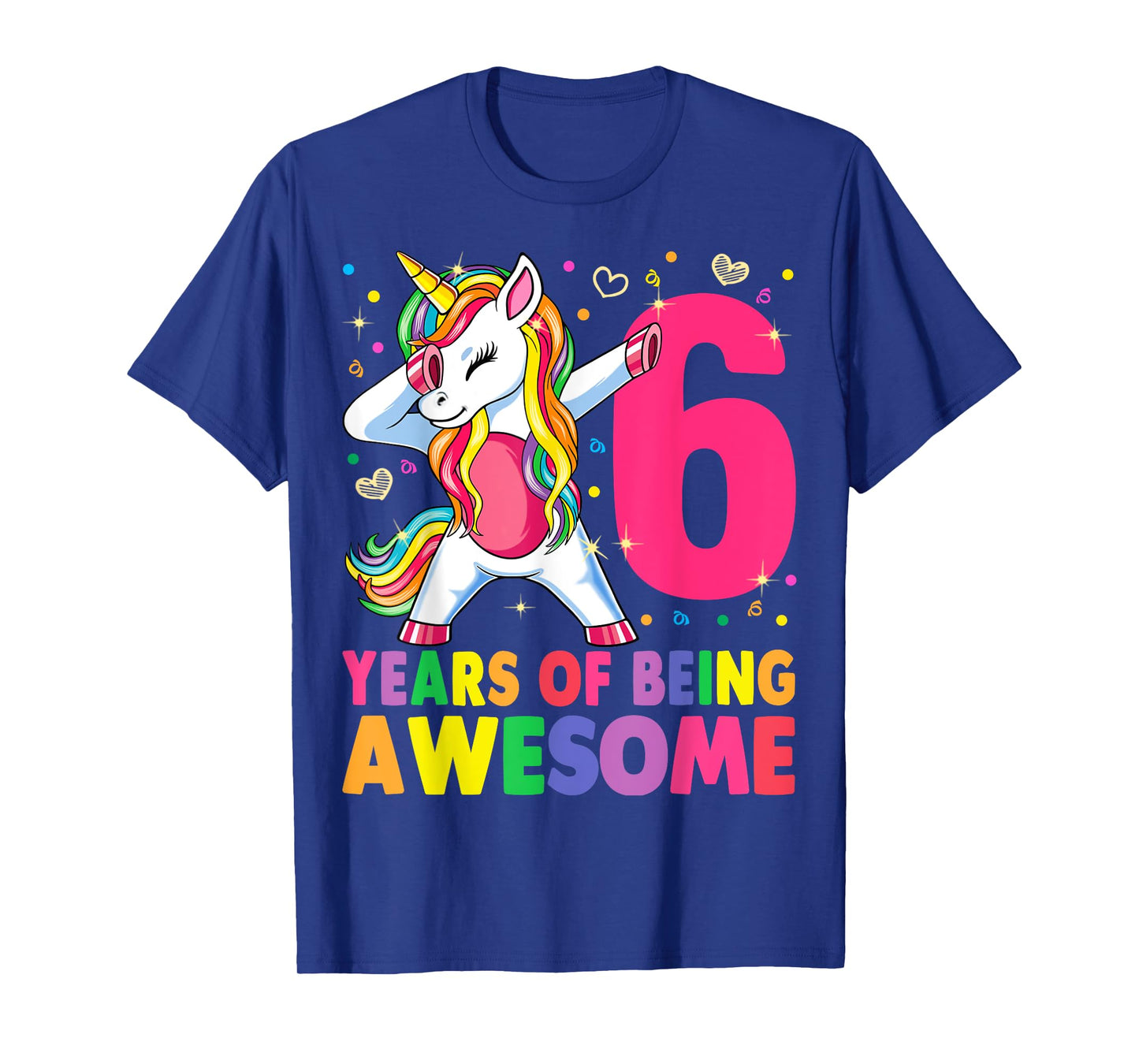 6 Years Old Unicorn Dabbing 6th Birthday Girl Unicorn Party T-Shirt